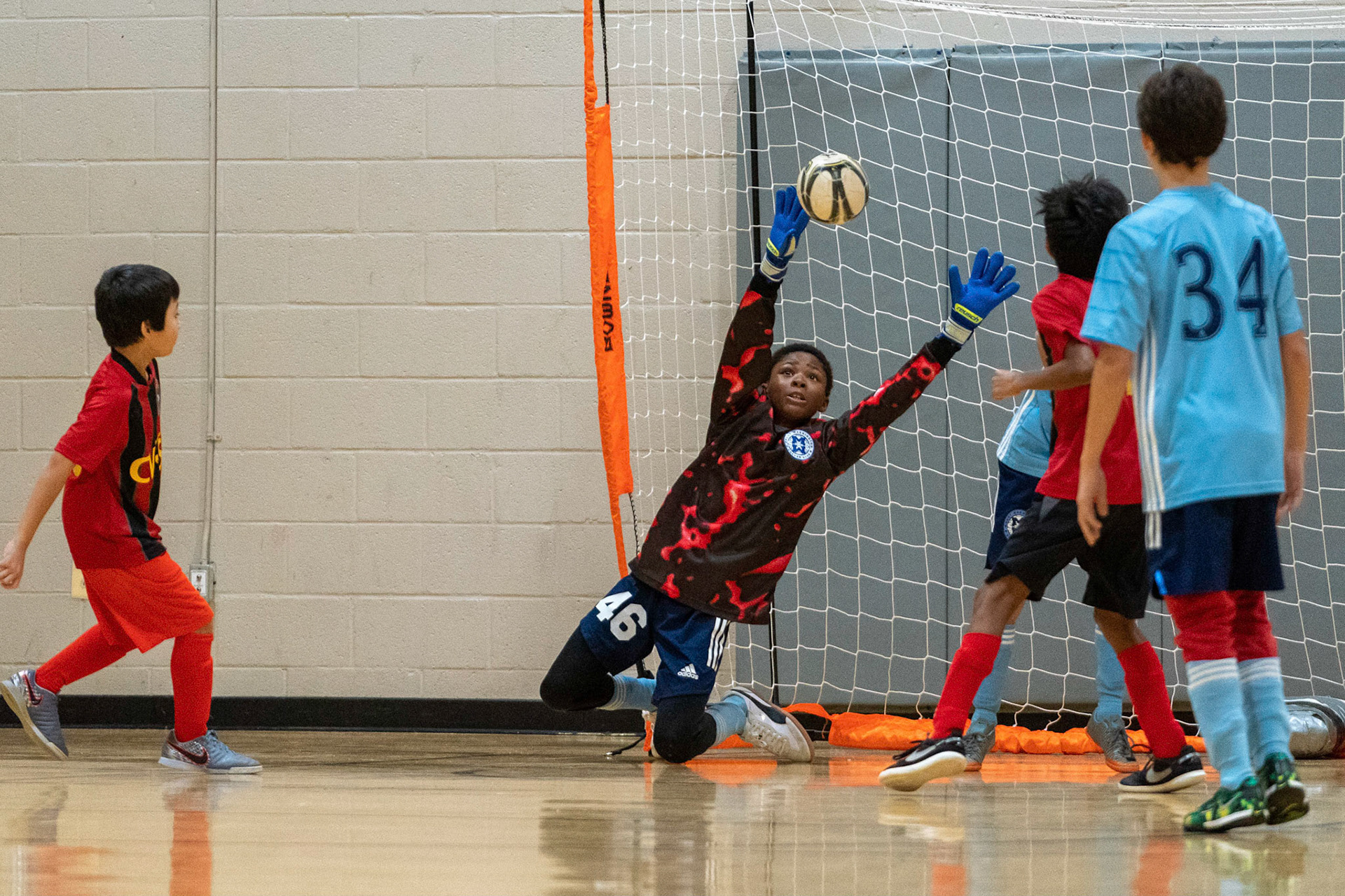 Treme reaches for the ball in the second half of the Mt. Washington Soccer 22/23 11-3 victory over  Charles Village.