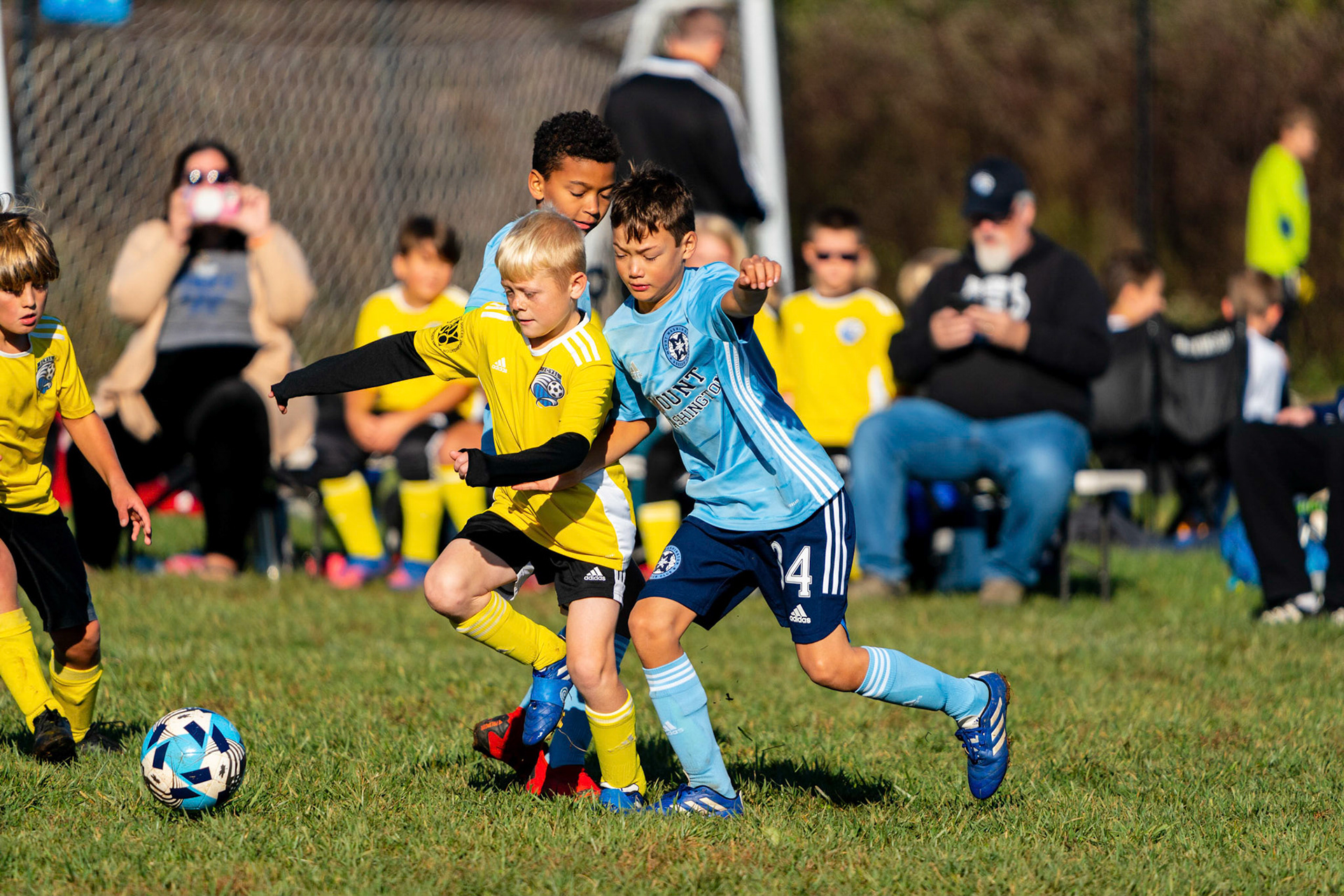 Luke  defends in the Mt. Washington Boy 12 travel team tournament 3-1 win over the Jefferson County Youth Soccer League on October 8, 2022.