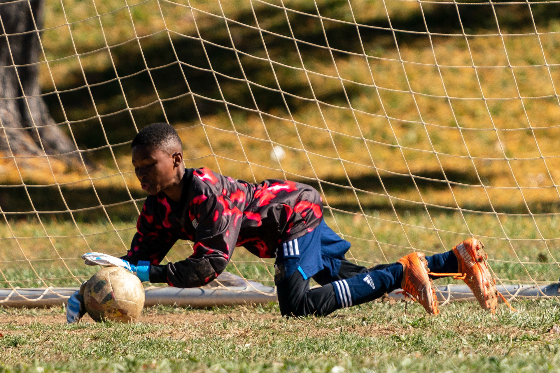Treme makes another save at the end of the game away at Phoenix FC Sunday, October 16, 2022.
