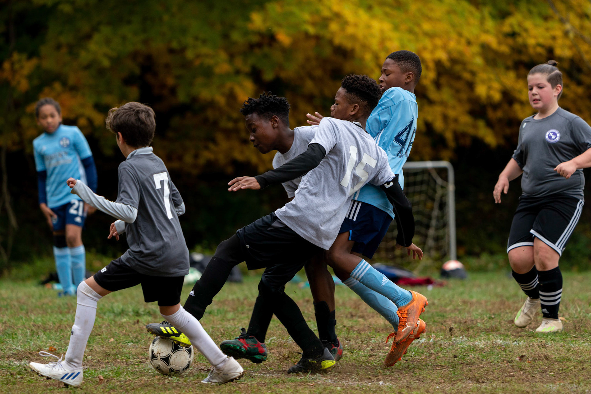 Treme gets swallowed up by Northwest SC's defense in the second half of Mt Washington's 3-1 home victory over Northwest SC on October 23, 2022.