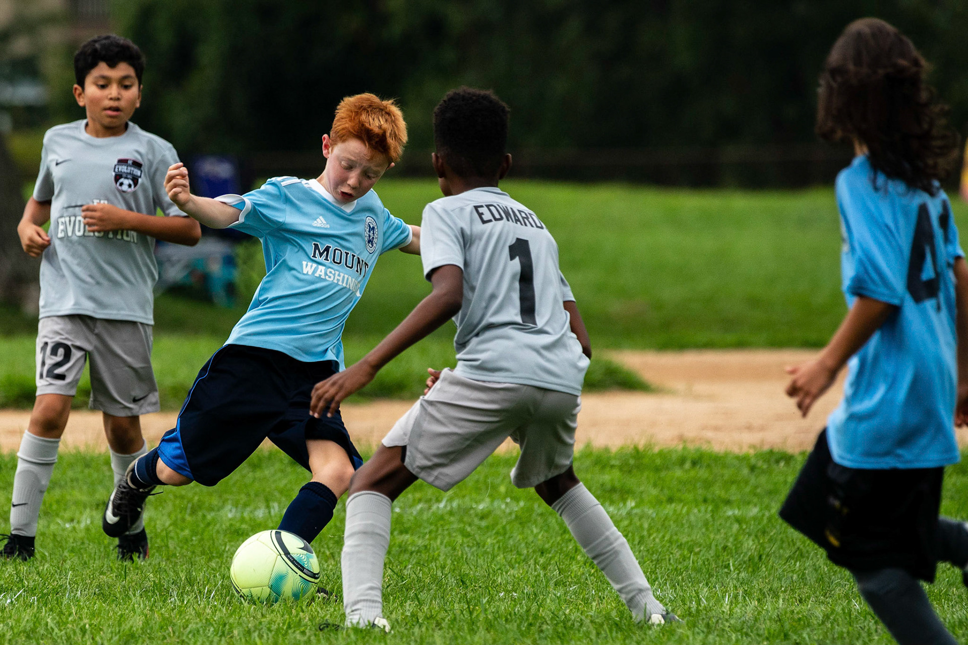 The Mt. Washington U10 Travel soccer team plays in the Labor Day Tournament.