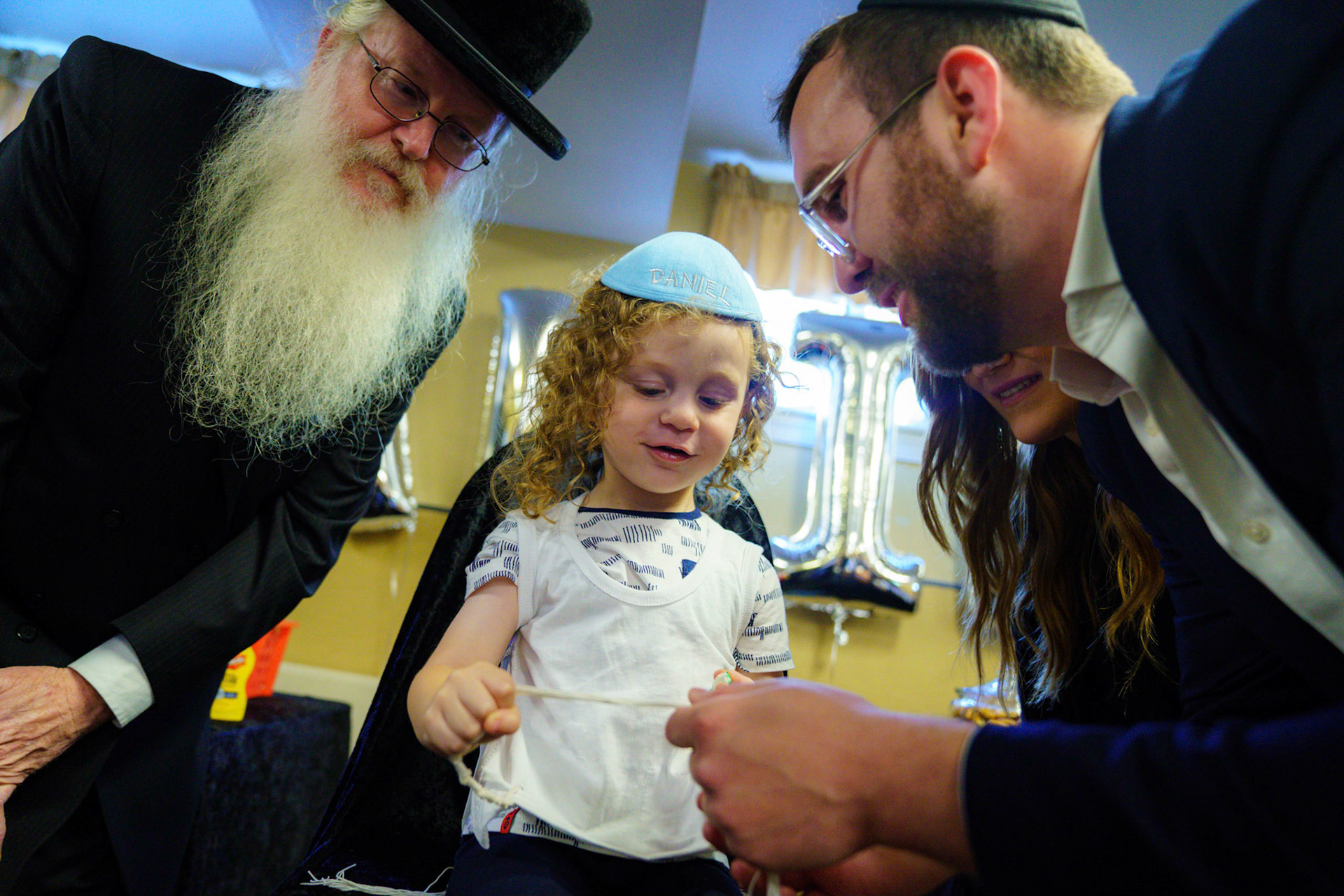 Daniel’s upsherin on the occasion of his third birthday at Rabbi Goldberger’s shul, Tiferes Yisroel.