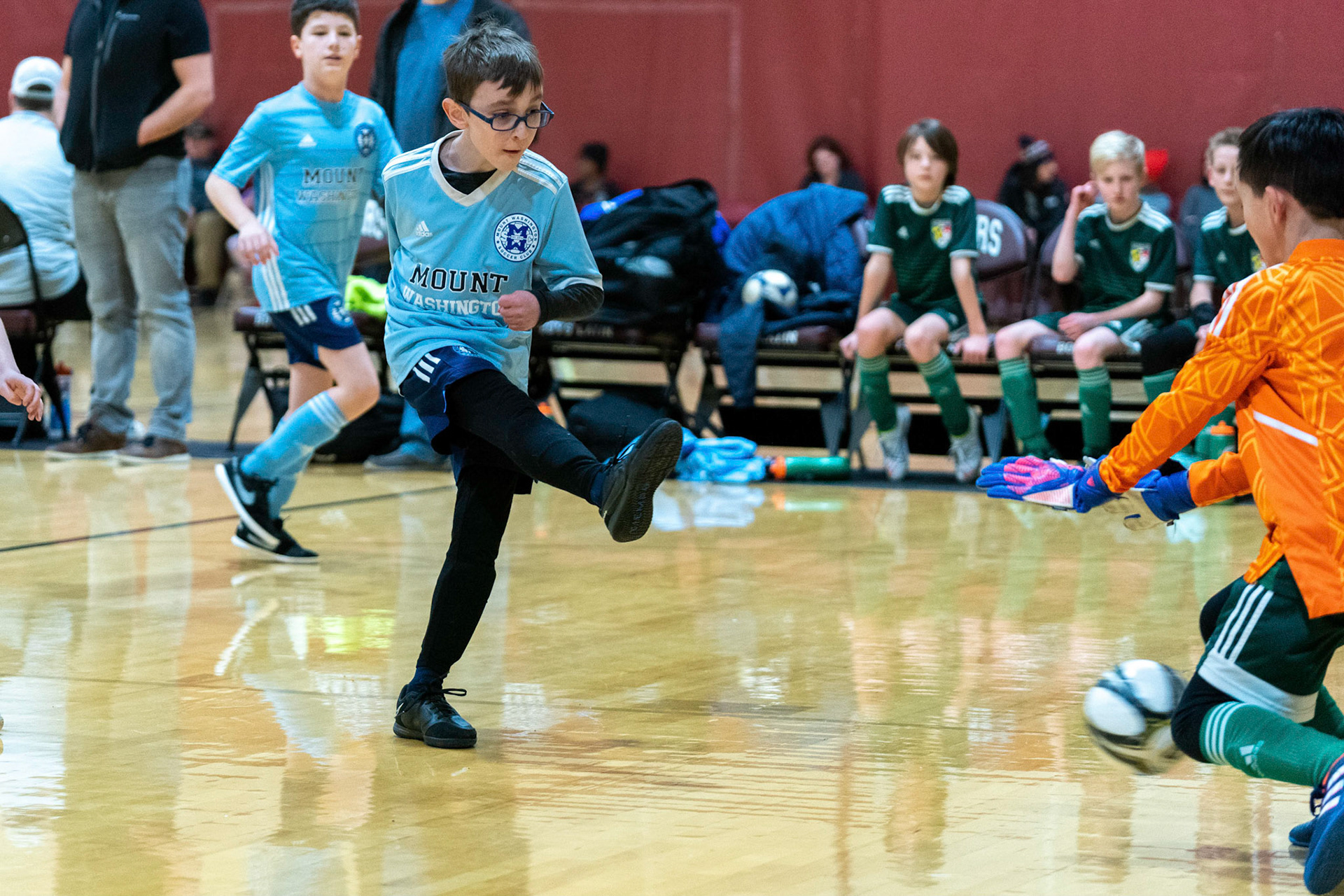Jonah scores as MWFC defeats LTSC 8-2 on Saturday, February 4, 2023.