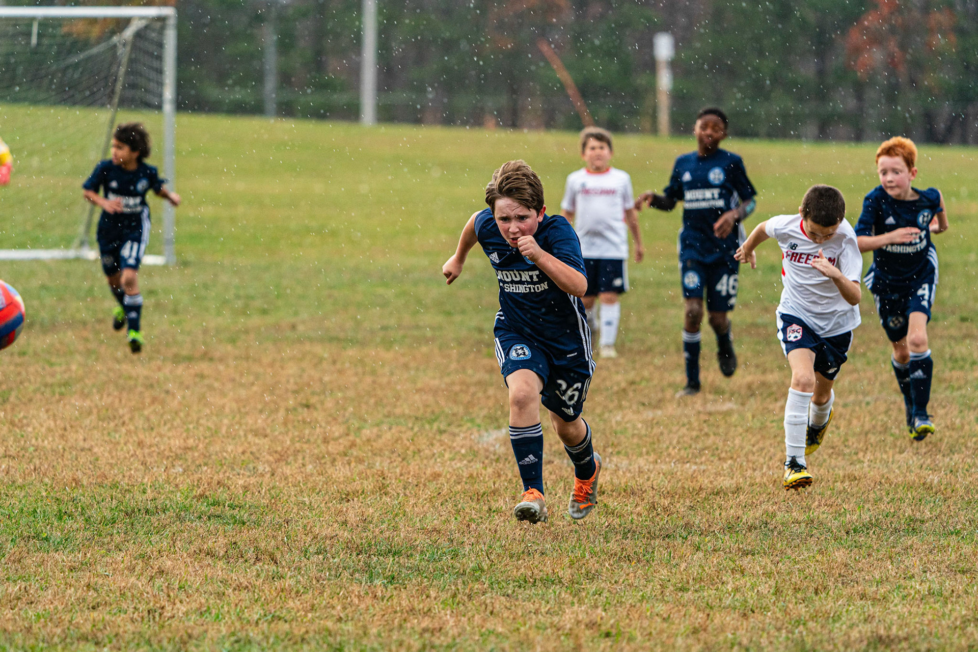 Graham run faster than lightning in the rain as Mt. Washington defeats Freedom SC 2-1 in their final game of fall 2022.