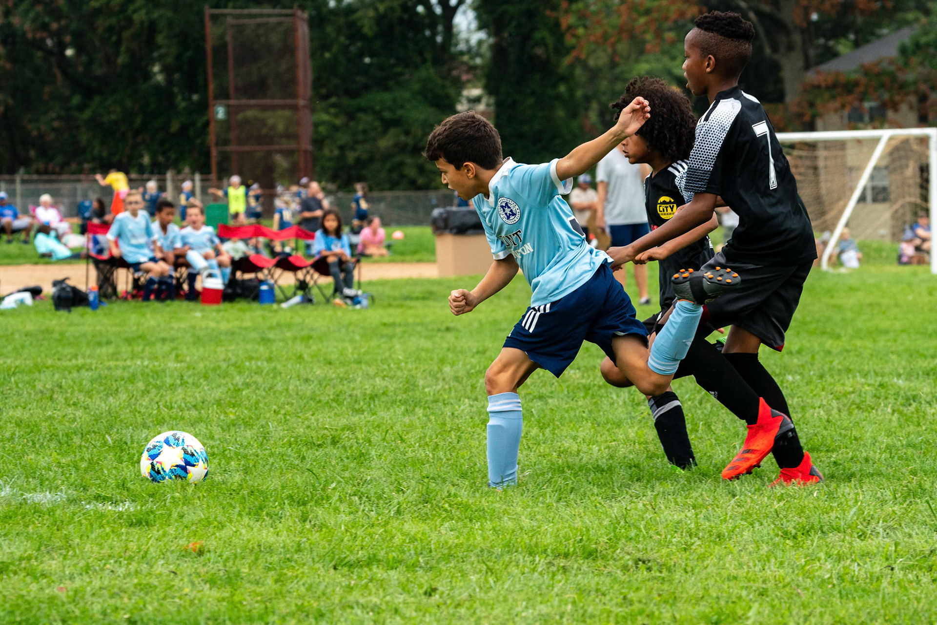 The Mt. Washington U10 Travel soccer team plays in the Labor Day Tournament.
