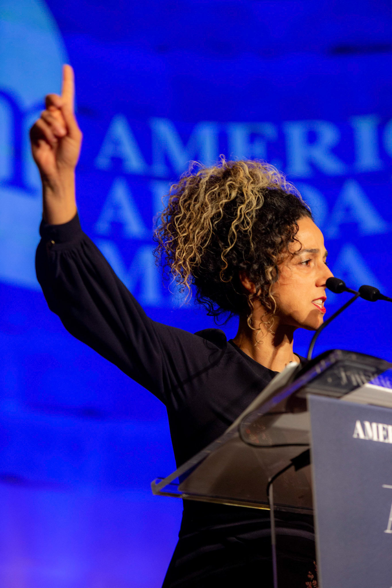 America Abroad Media (AAM) presents their annual gala awards dinner at the Andrew Mellon Auditorium in Washington D.C. on Tuesday, November 5, 2019. Honorees included Egyptian actress Yousra, Iranian activist and journalist Masih Alinejad, and film director Peter Berg.