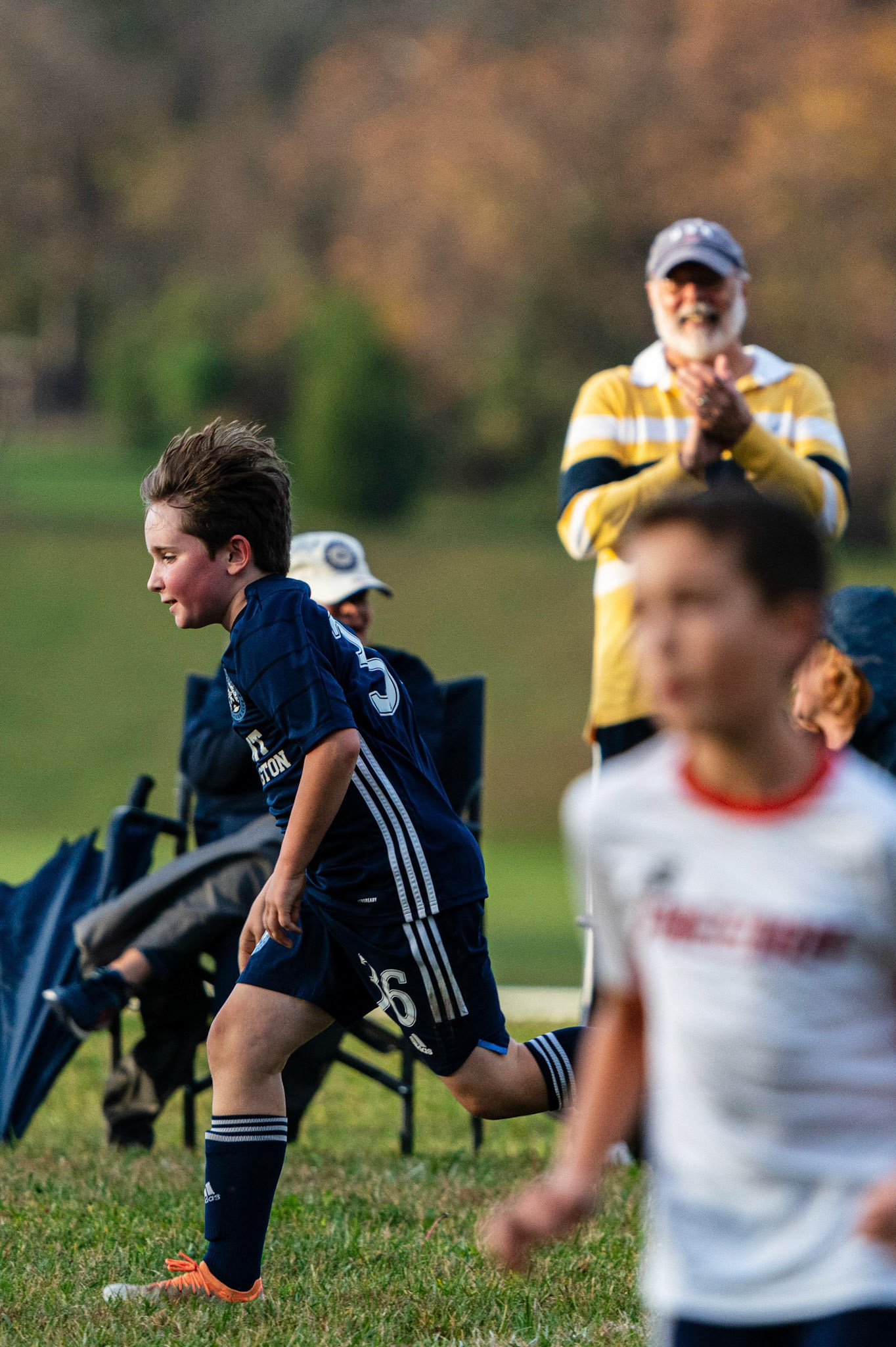 Graham celebrates his second goal of the game as Mt. Washington defeats Freedom SC 2-1 in their final game of fall 2022.