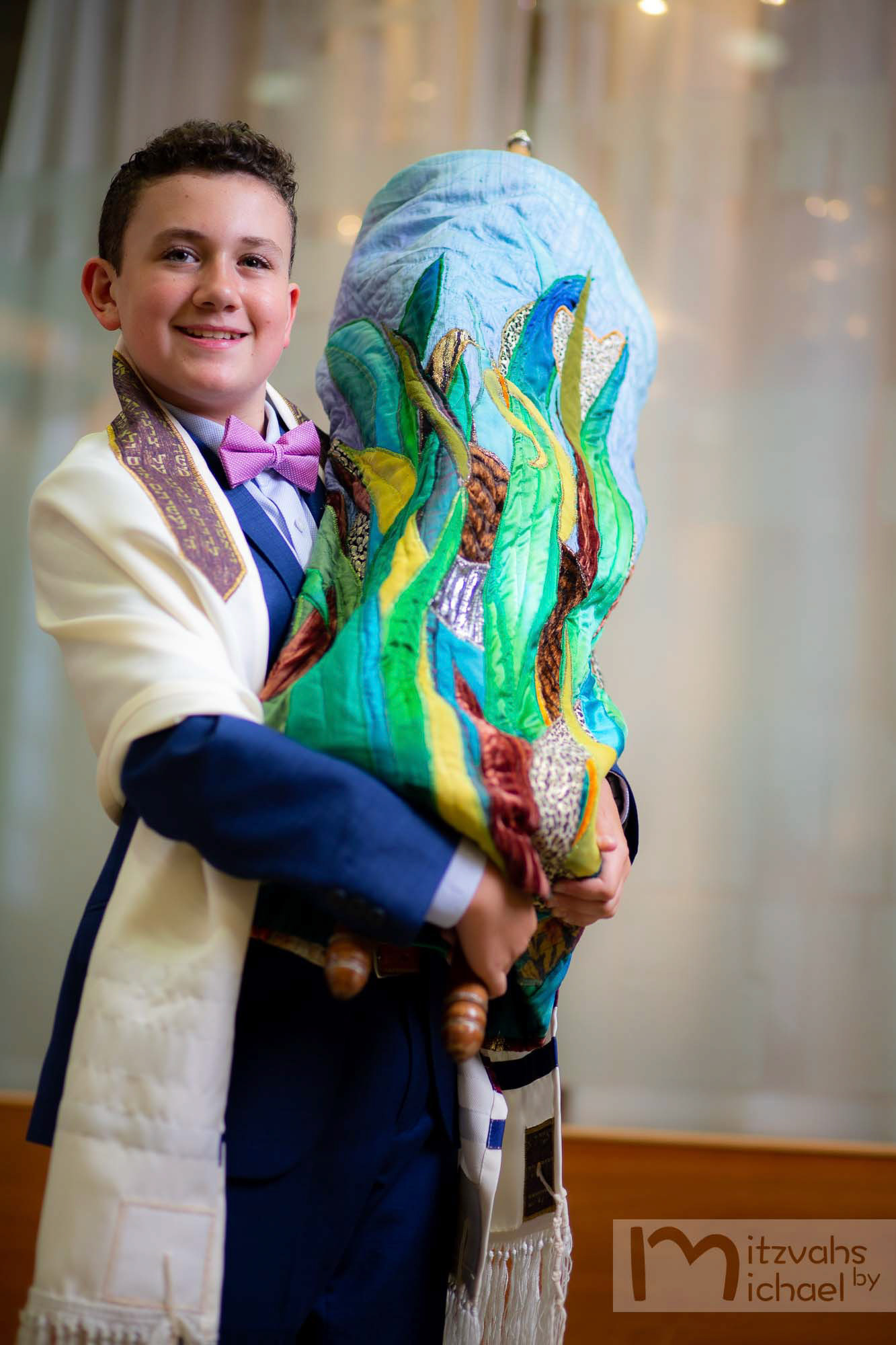 Garrett's Bar Mitzvah rehearsal and portrait session at Beth El Congregation in Bethesda, MD.