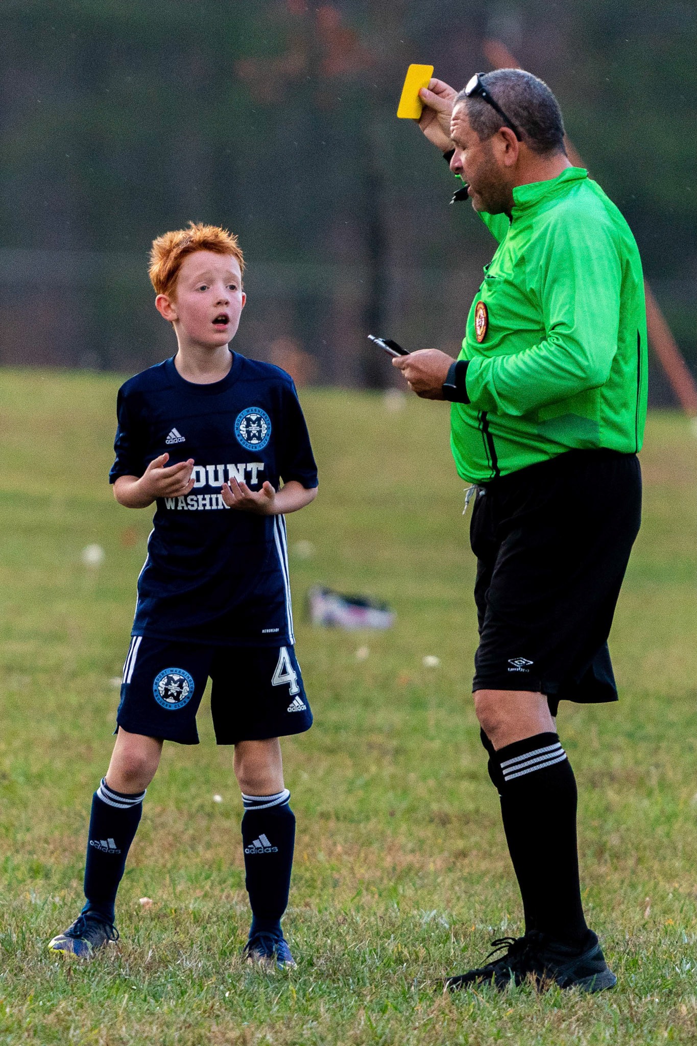 Calvin unsportsmanlike? Can’t say as to that but he has the card as Mt. Washington defeats Freedom SC 2-1 in their final game of fall 2022.