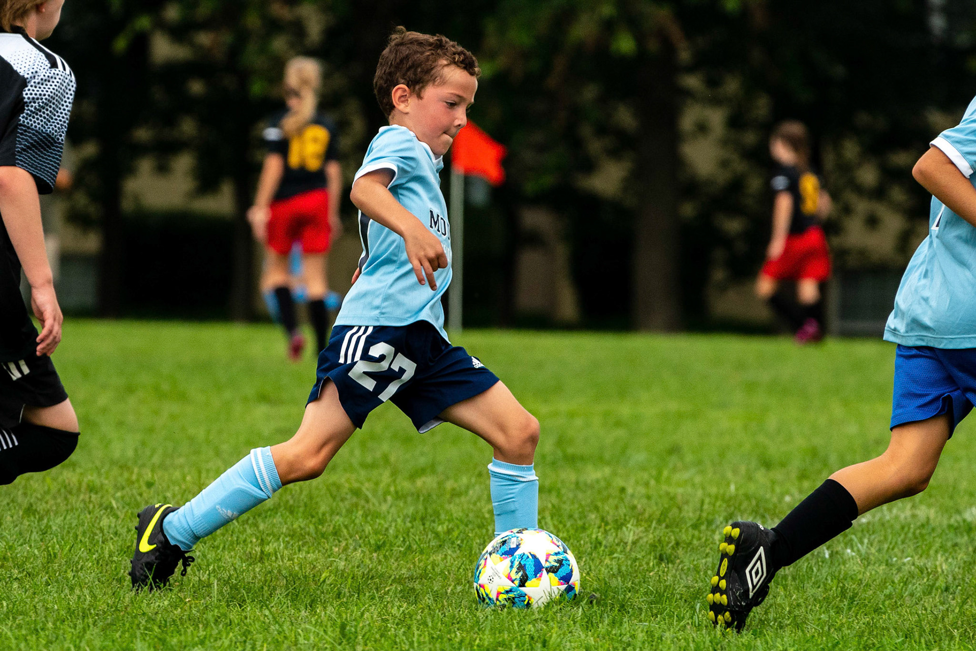 The Mt. Washington U10 Travel soccer team plays in the Labor Day Tournament.