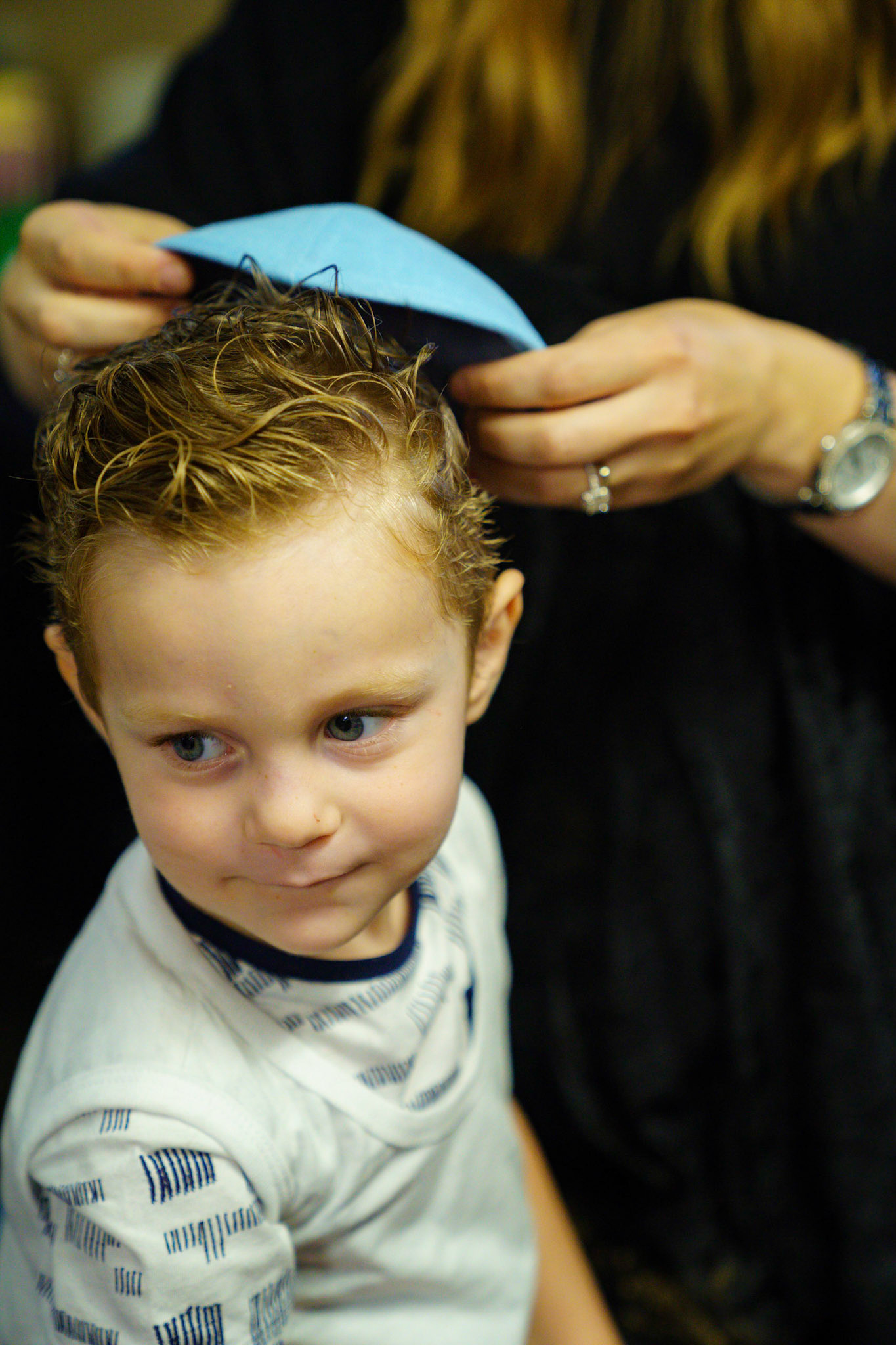 Daniel’s upsherin on the occasion of his third birthday at Rabbi Goldberger’s shul, Tiferes Yisroel.