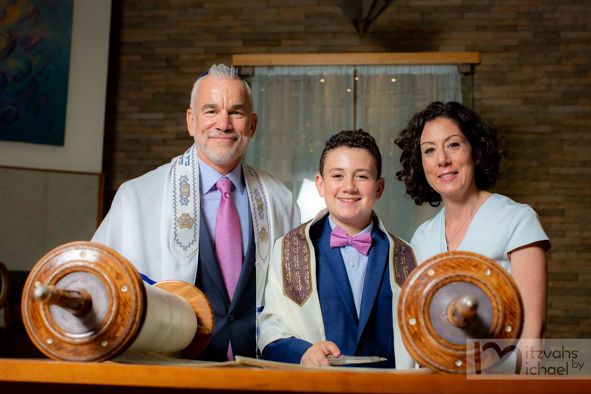 Garrett's Bar Mitzvah rehearsal and portrait session at Beth El Congregation in Bethesda, MD.