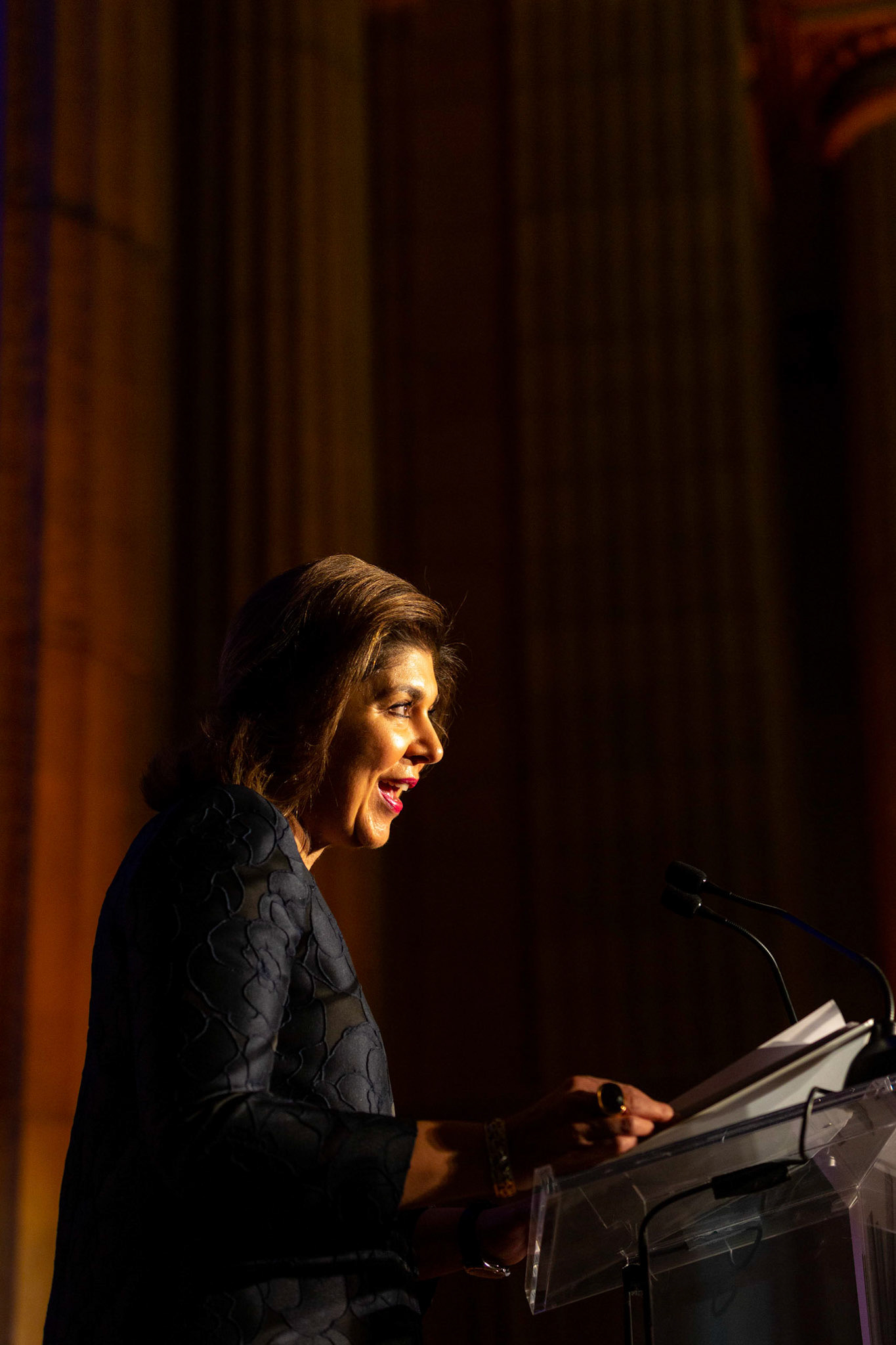 America Abroad Media (AAM) presents their annual gala awards dinner at the Andrew Mellon Auditorium in Washington D.C. on Tuesday, November 5, 2019. Honorees included Egyptian actress Yousra, Iranian activist and journalist Masih Alinejad, and film director Peter Berg.