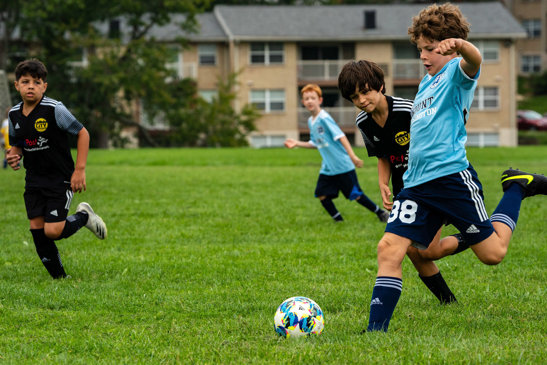 The Mt. Washington U10 Travel soccer team plays in the Labor Day Tournament.