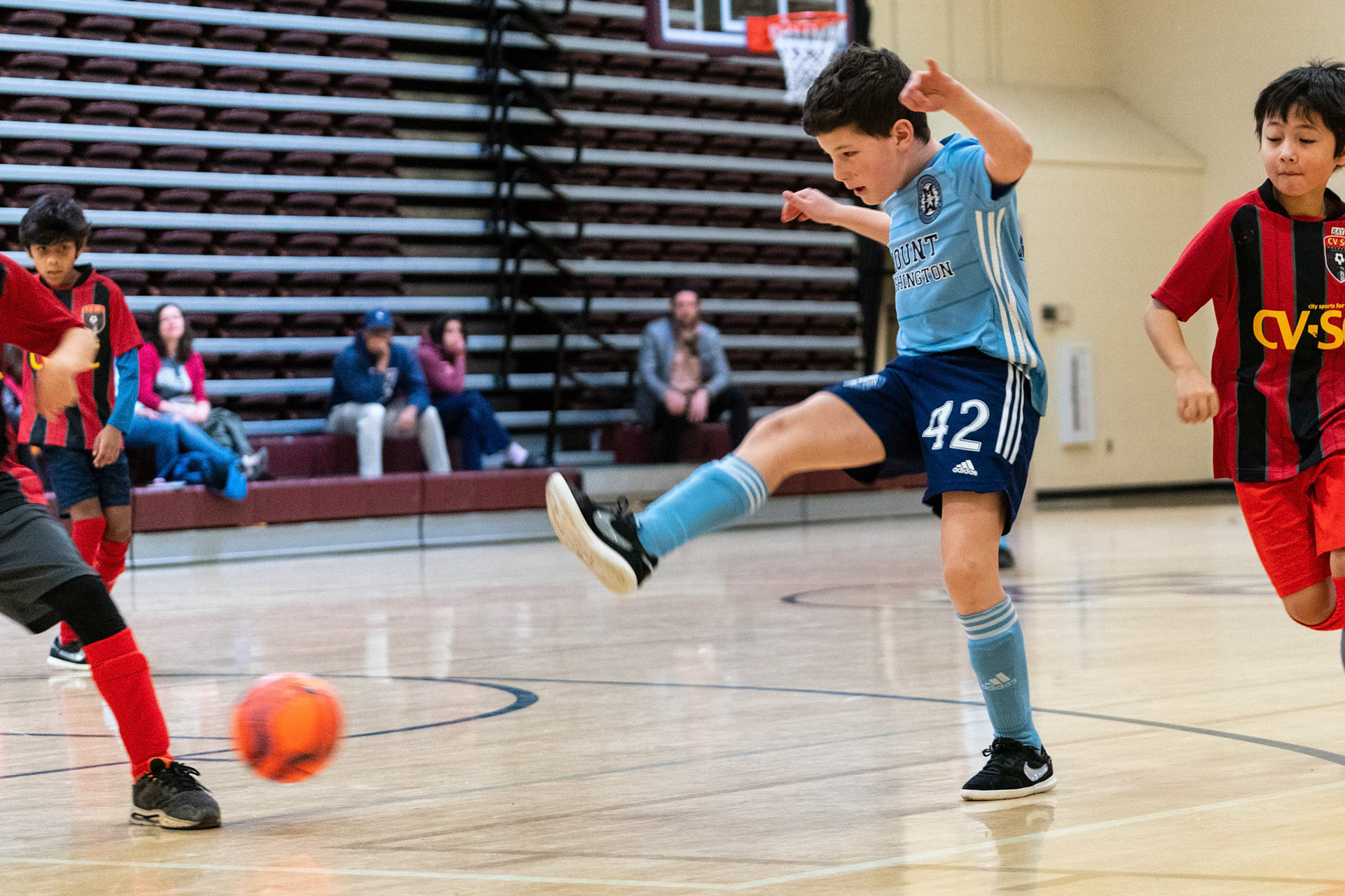 Cameron looses a shot in the second half as Mt Washington defeats Charles Village Black 11-3 on Saturday, February 18, 2023.