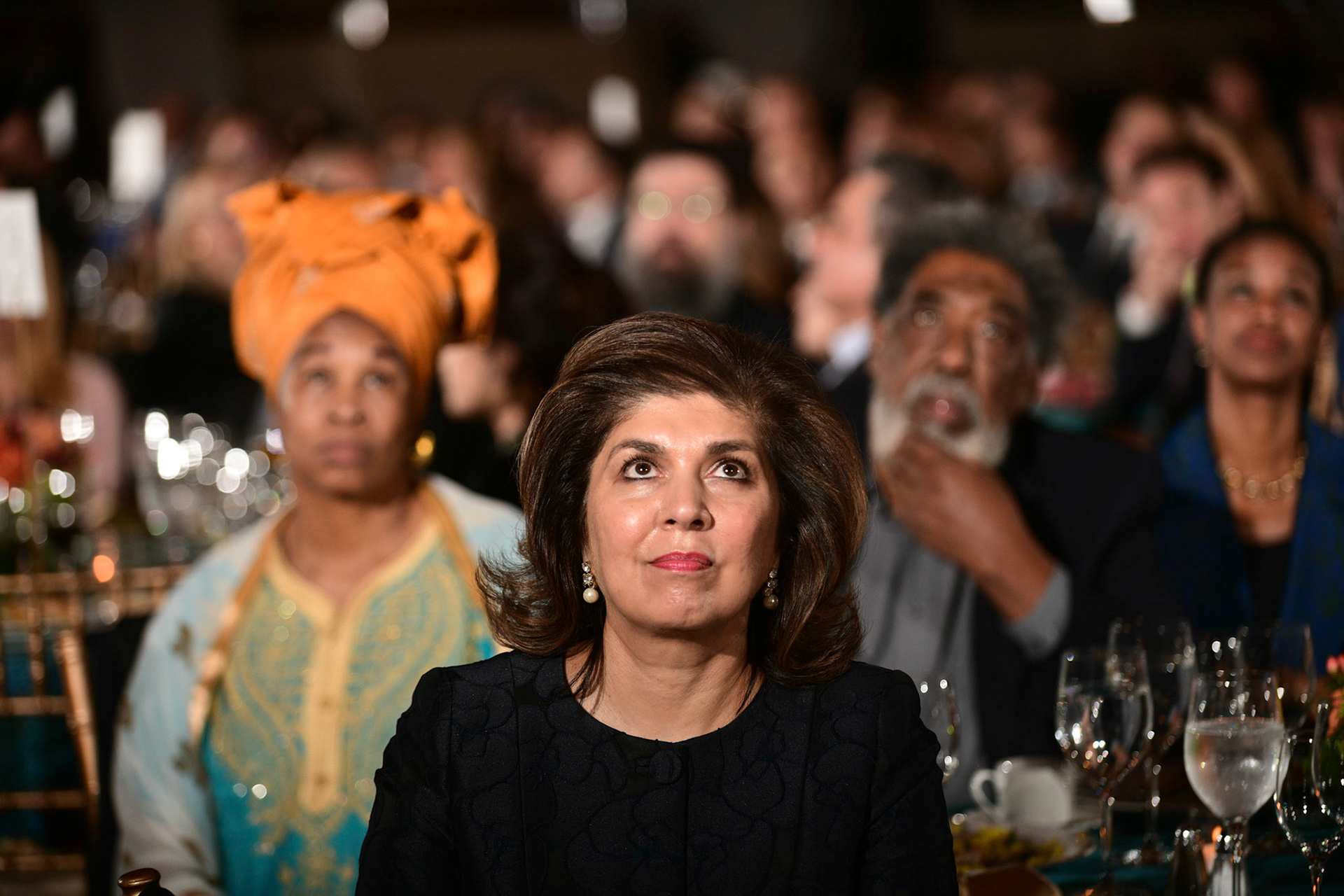 America Abroad Media (AAM) presents their annual gala awards dinner at the Andrew Mellon Auditorium in Washington D.C. on Tuesday, November 5, 2019. Honorees included Egyptian actress Yousra, Iranian activist and journalist Masih Alinejad, and film director Peter Berg.