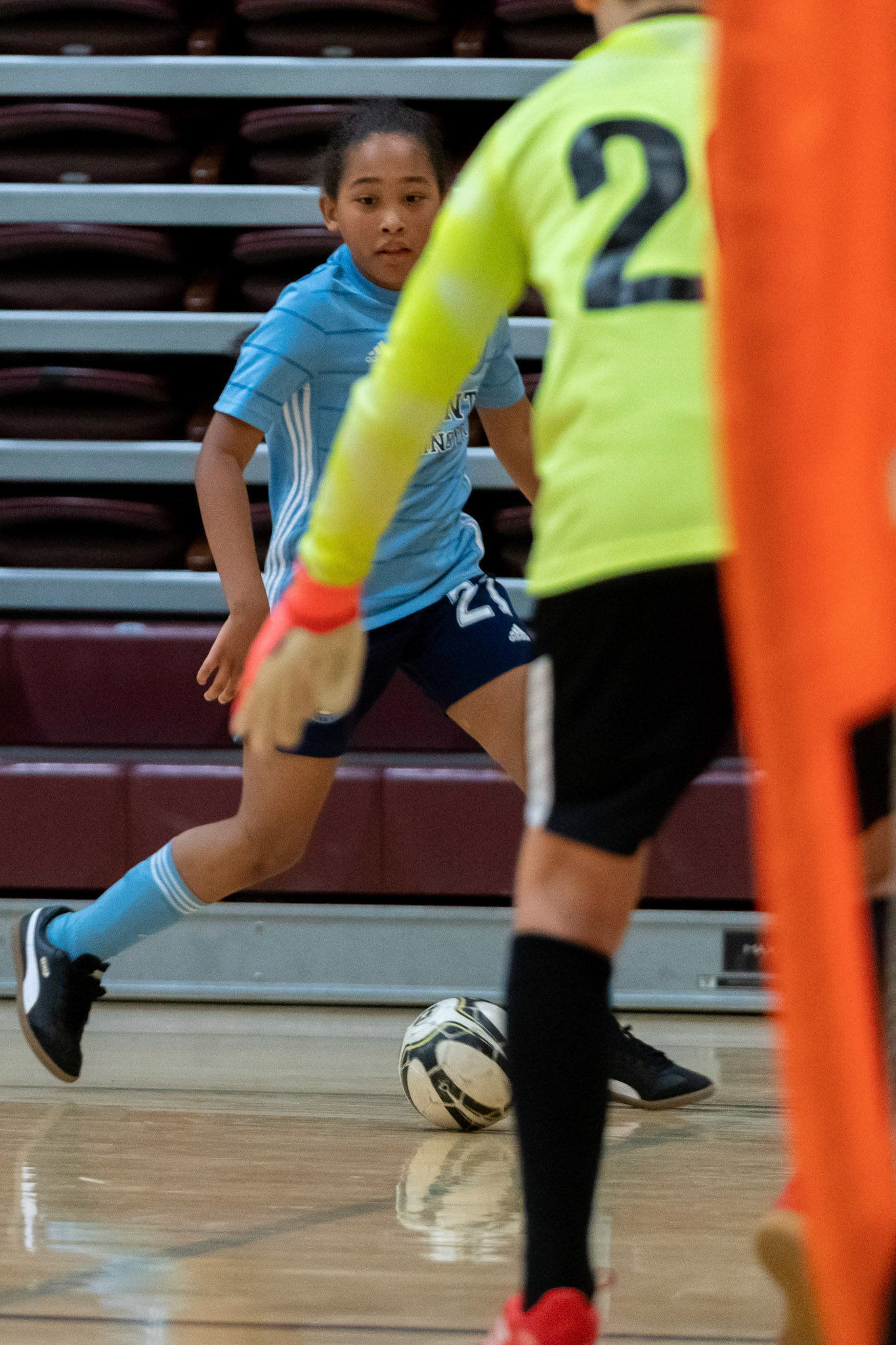 Drake looks to goal in the second half of the Mt. Washington Soccer 22/23 12-5 victory over  Towson United. Each player scored.