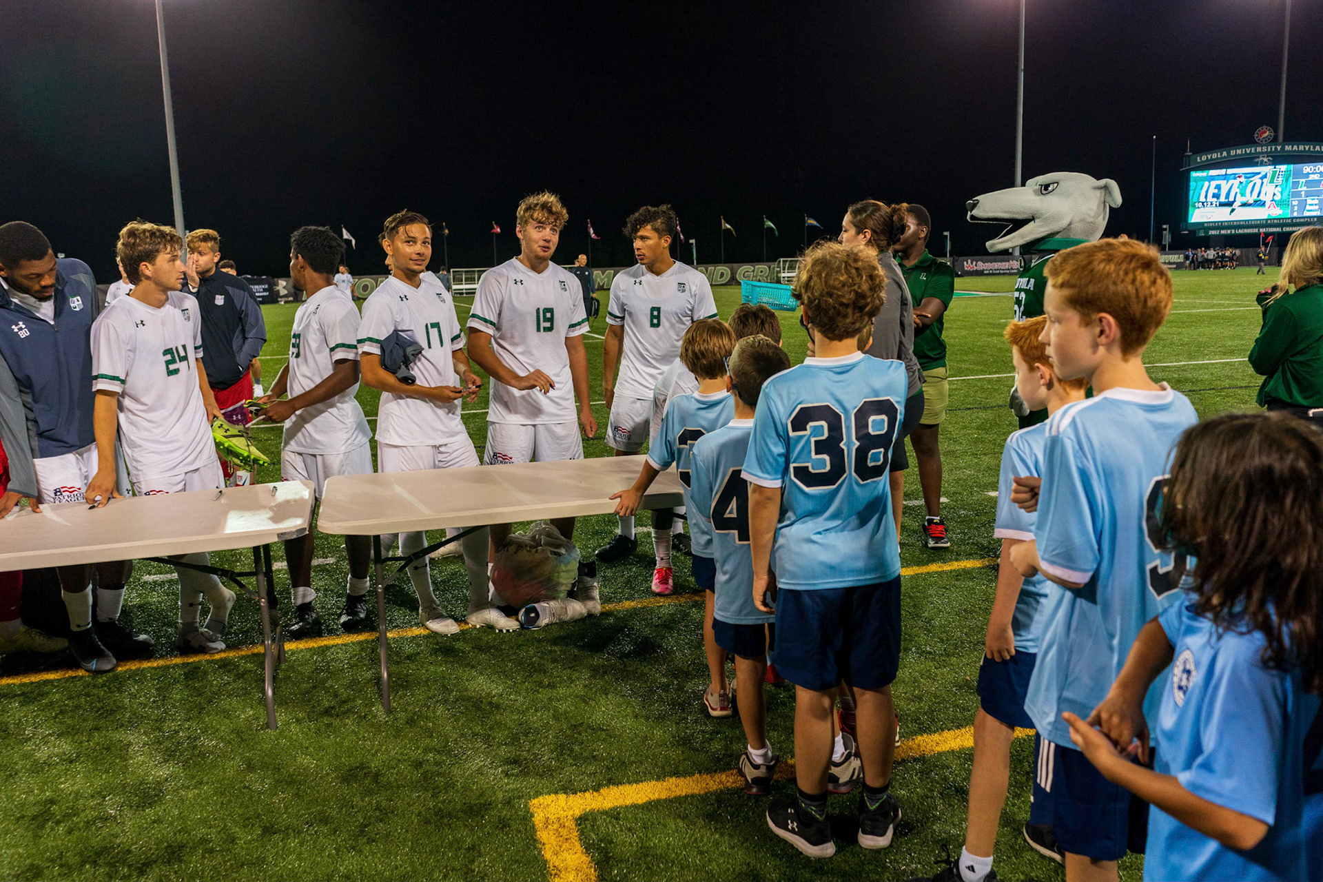 Members of the Mt. Washington Soccer Club (rec and travel) visited the Loyola Greyhounds for a game against Lafayette on Saturday, October 9, 2021.
