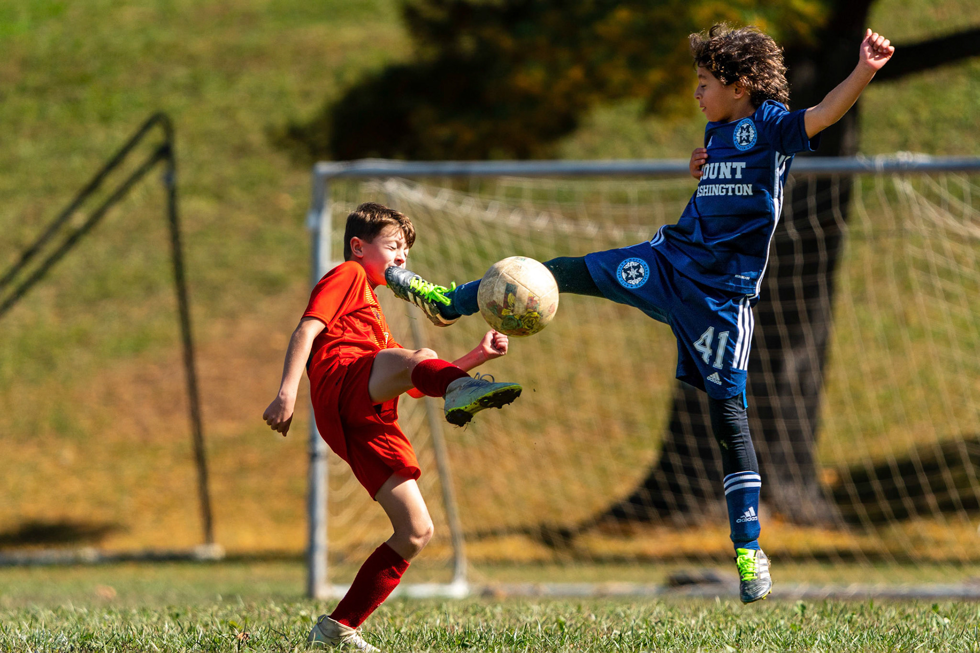 Anderson gets some air, perhaps a dangerous play but who am I to say, in the second half away at Phoenix FC Sunday, October 16, 2022.