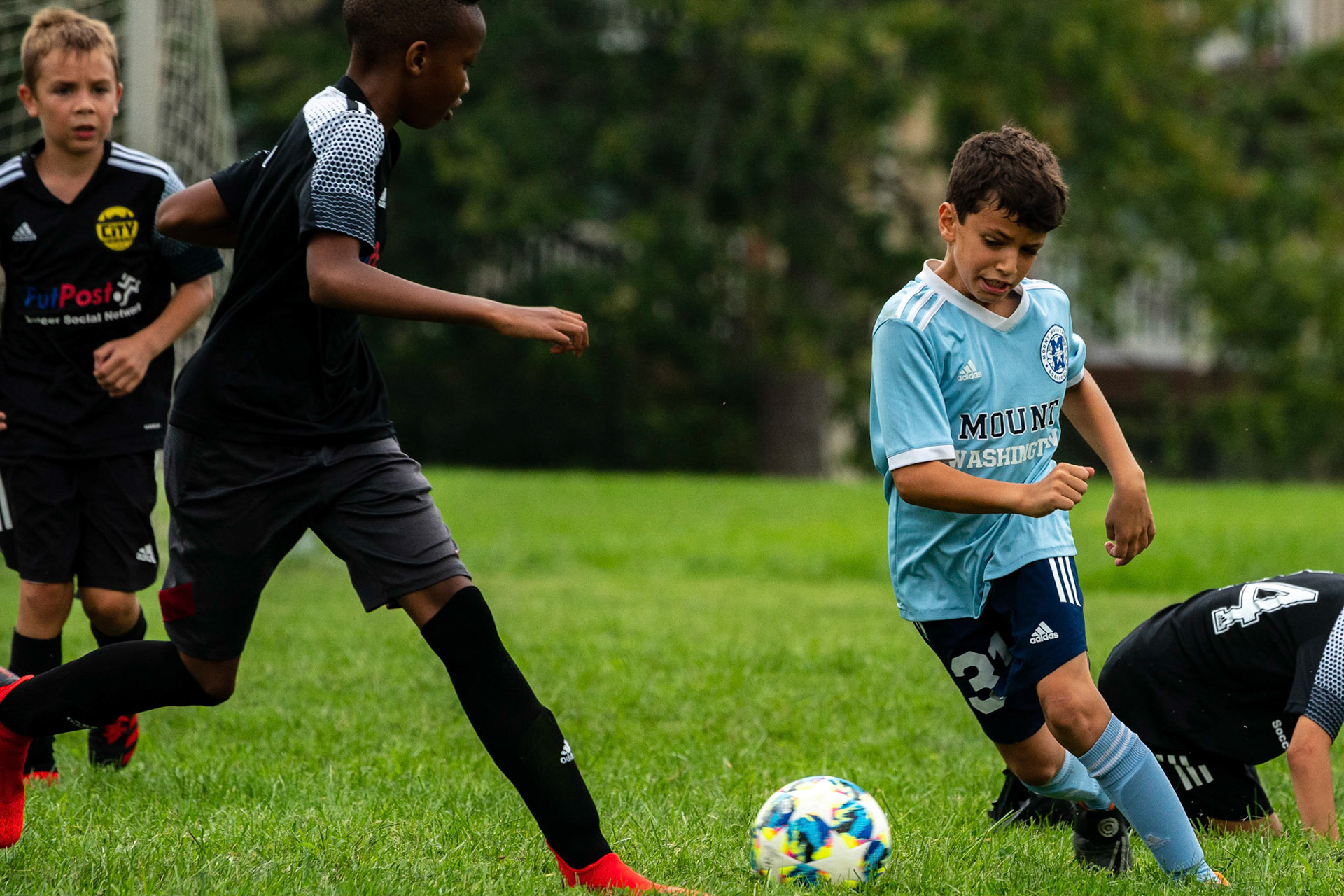 The Mt. Washington U10 Travel soccer team plays in the Labor Day Tournament.