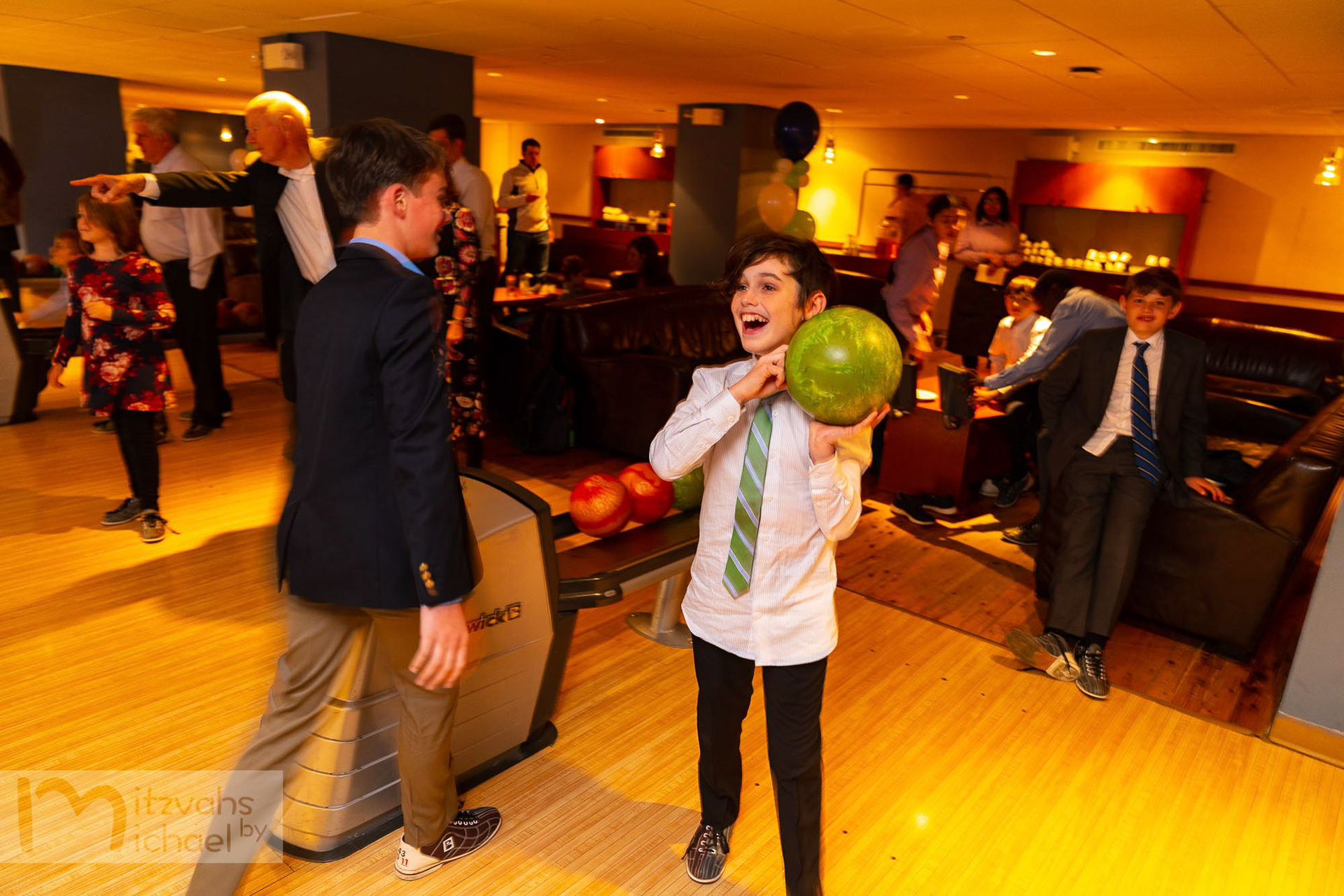 Ben’s Temple Micah Bar Mitzvah kid’s party at Pinstripes in Georgetown and family dinner at Sfoglina in Van Ness.