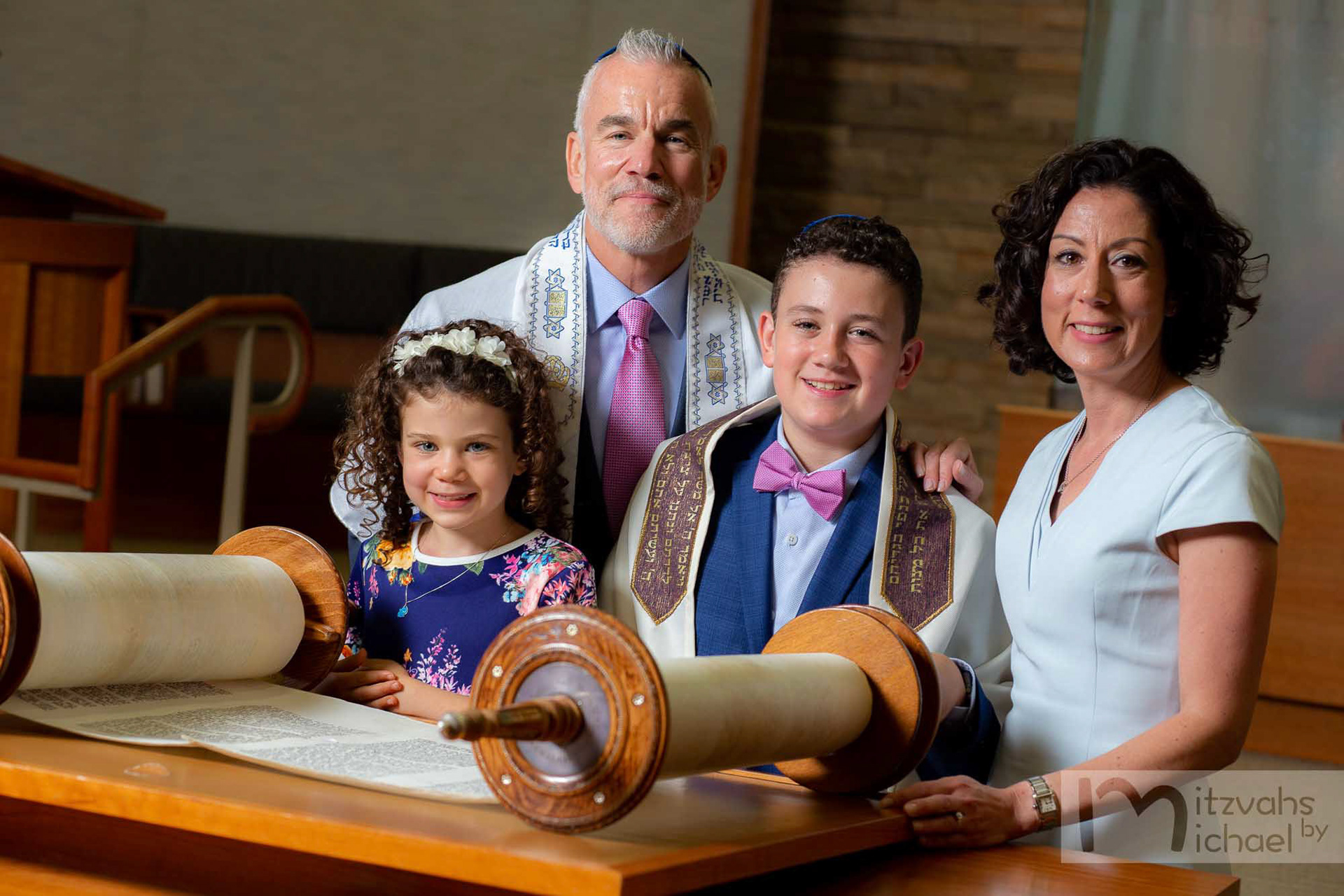 Garrett's Bar Mitzvah rehearsal and portrait session at Beth El Congregation in Bethesda, MD.