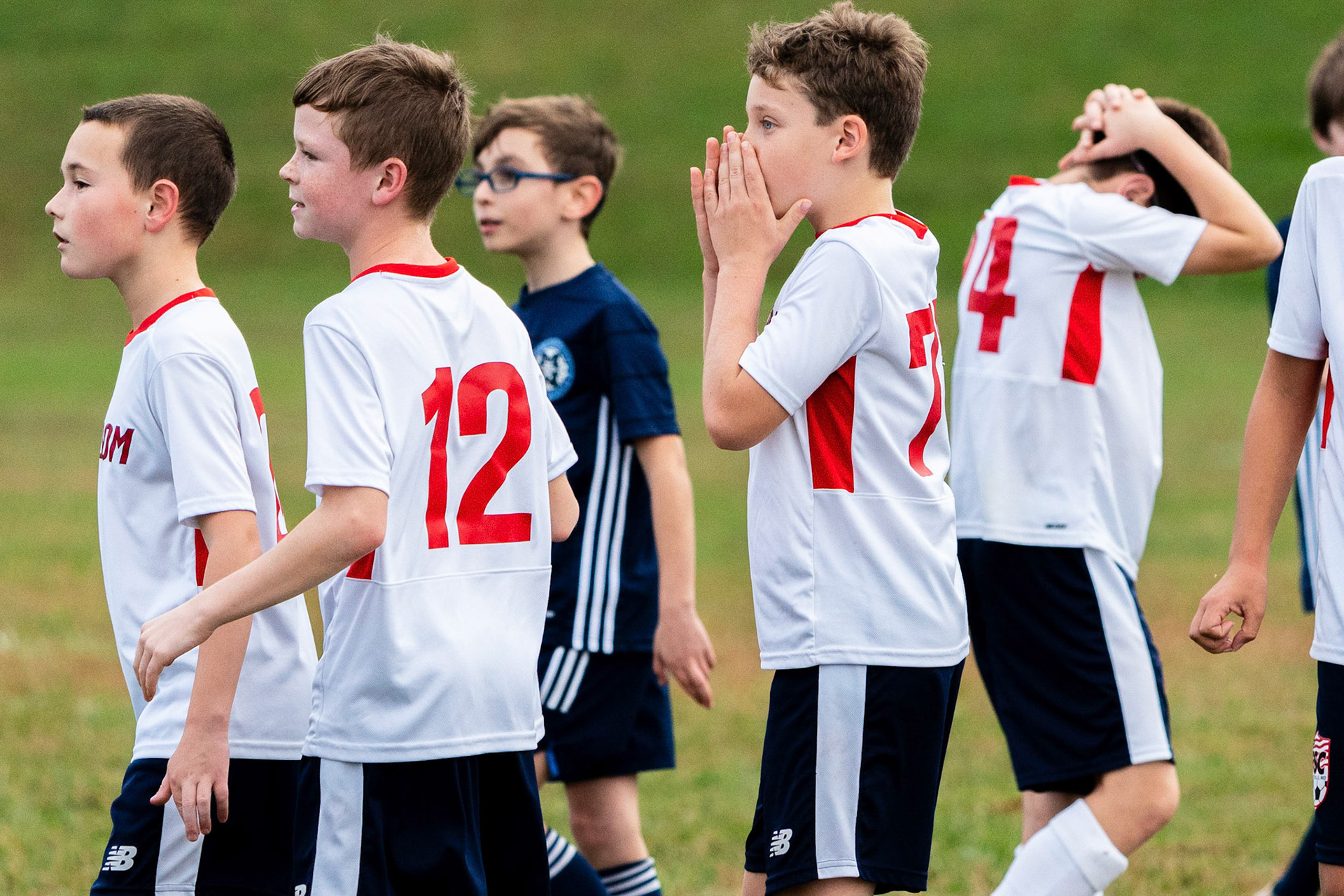Graham’s corner kick bounces off of the post towards the spot where a Freedom defender handles the ball earning a penalty kick in the first half as Mt. Washington defeats Freedom SC 2-1 in their final game of fall 2022.