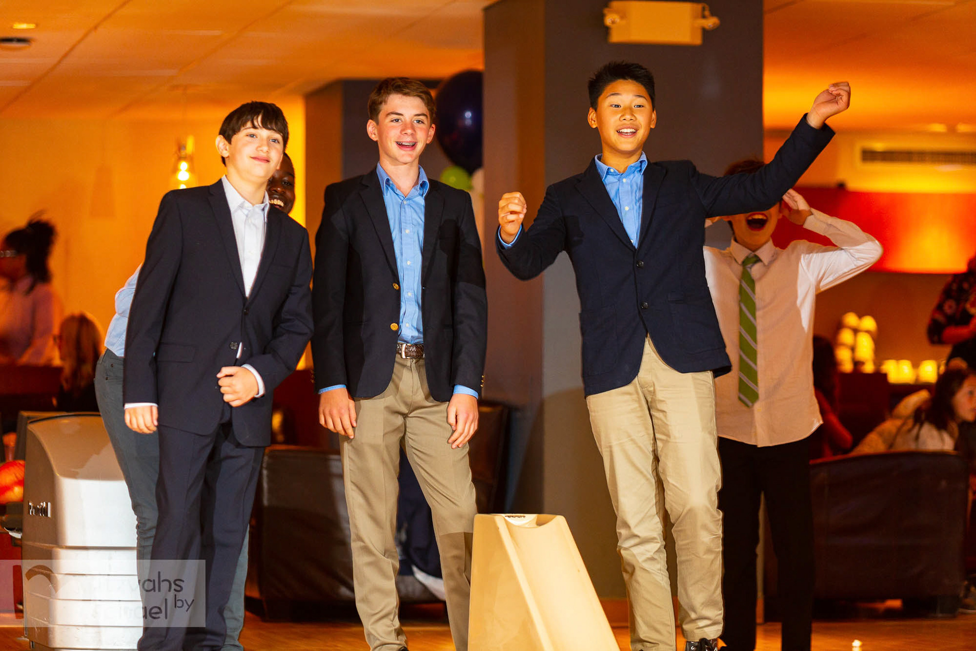 Ben’s Temple Micah Bar Mitzvah kid’s party at Pinstripes in Georgetown and family dinner at Sfoglina in Van Ness.