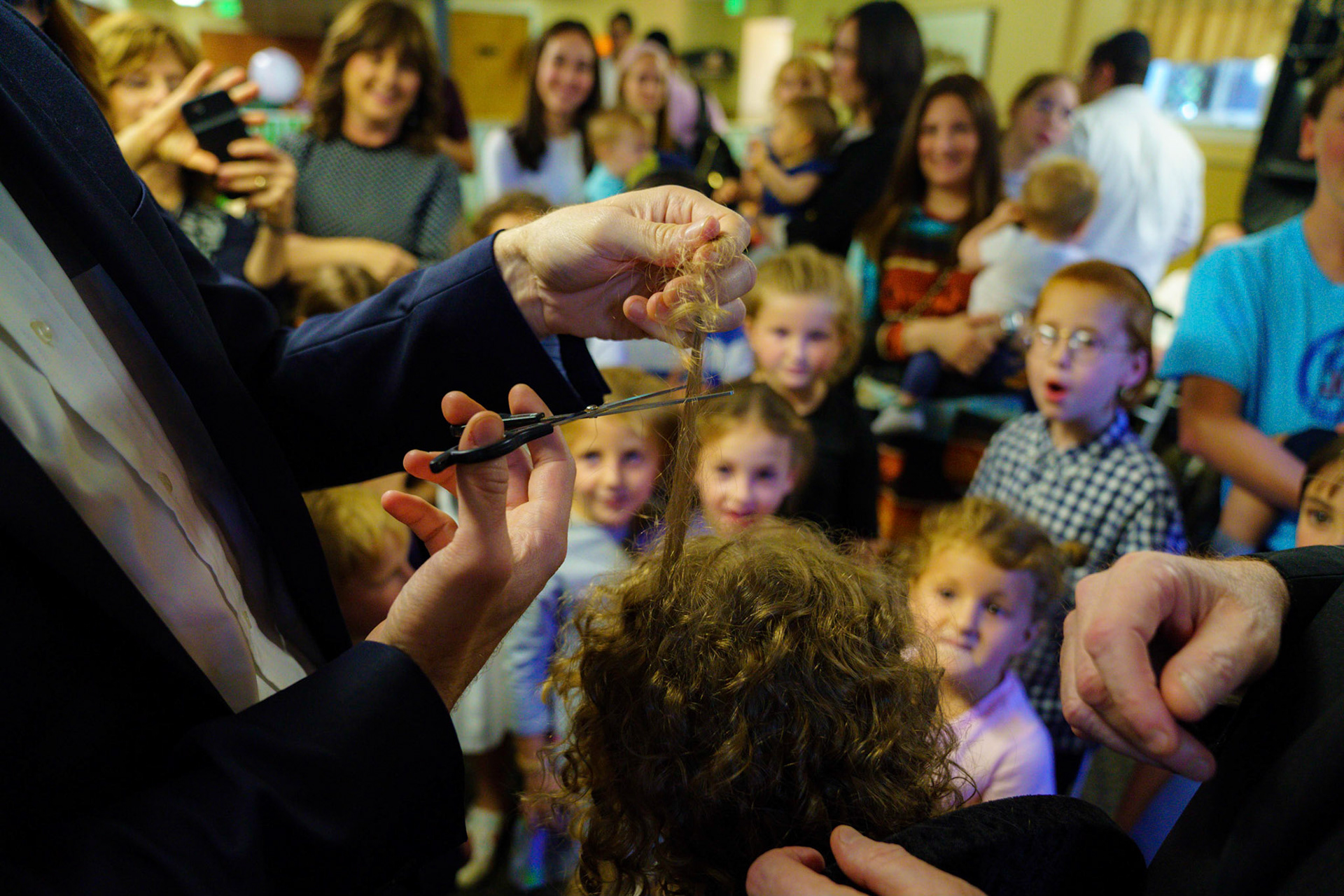 Daniel’s upsherin on the occasion of his third birthday at Rabbi Goldberger’s shul, Tiferes Yisroel.