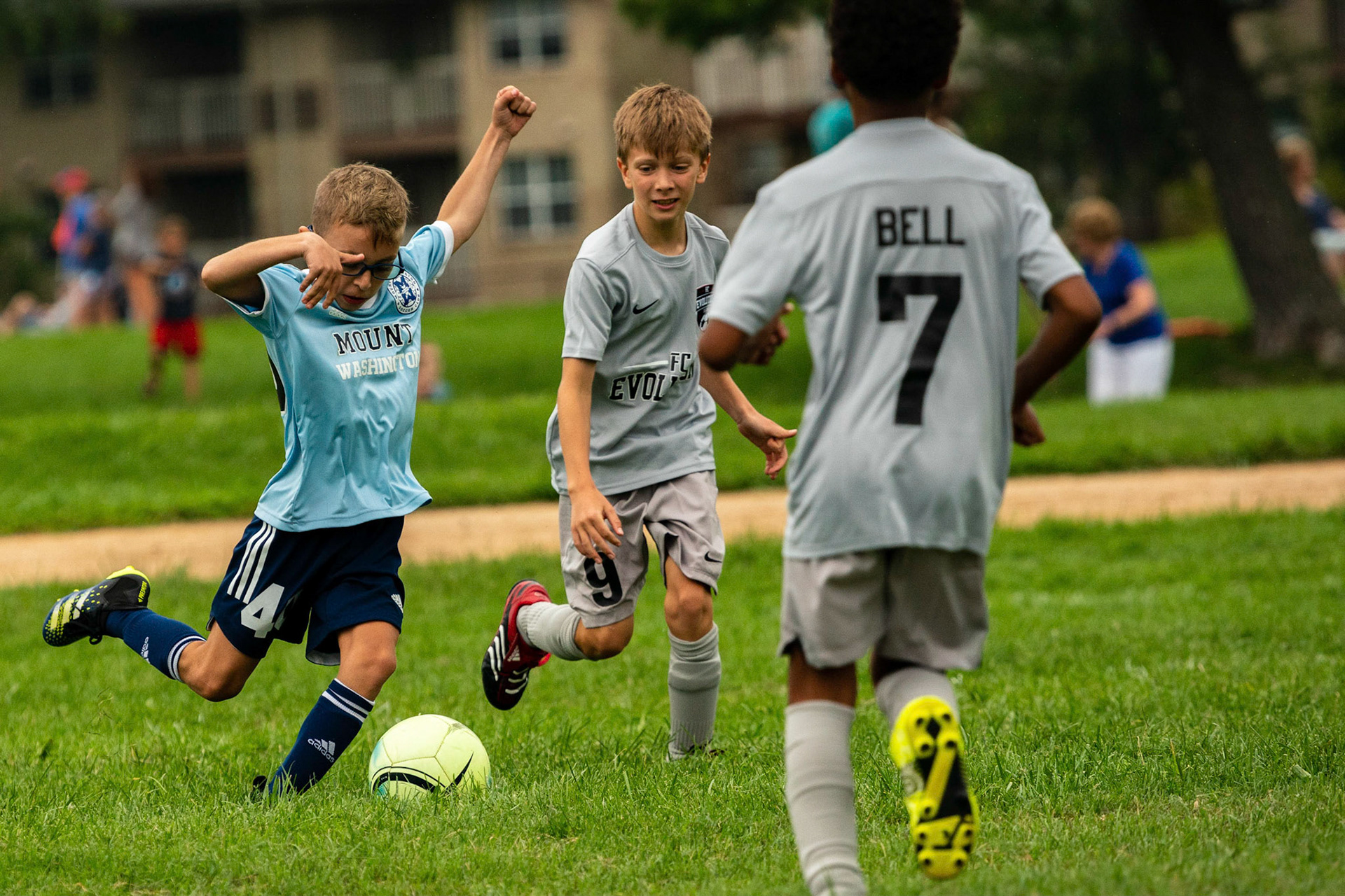 The Mt. Washington U10 Travel soccer team plays in the Labor Day Tournament.