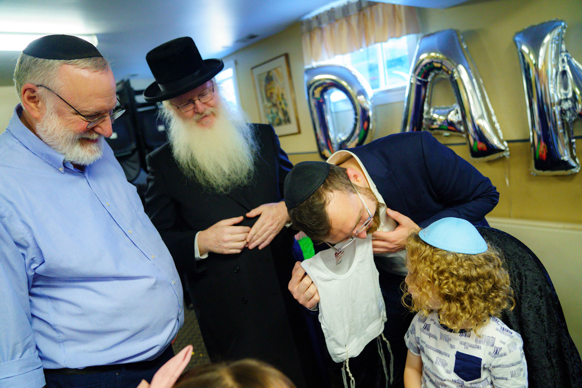Daniel’s upsherin on the occasion of his third birthday at Rabbi Goldberger’s shul, Tiferes Yisroel.