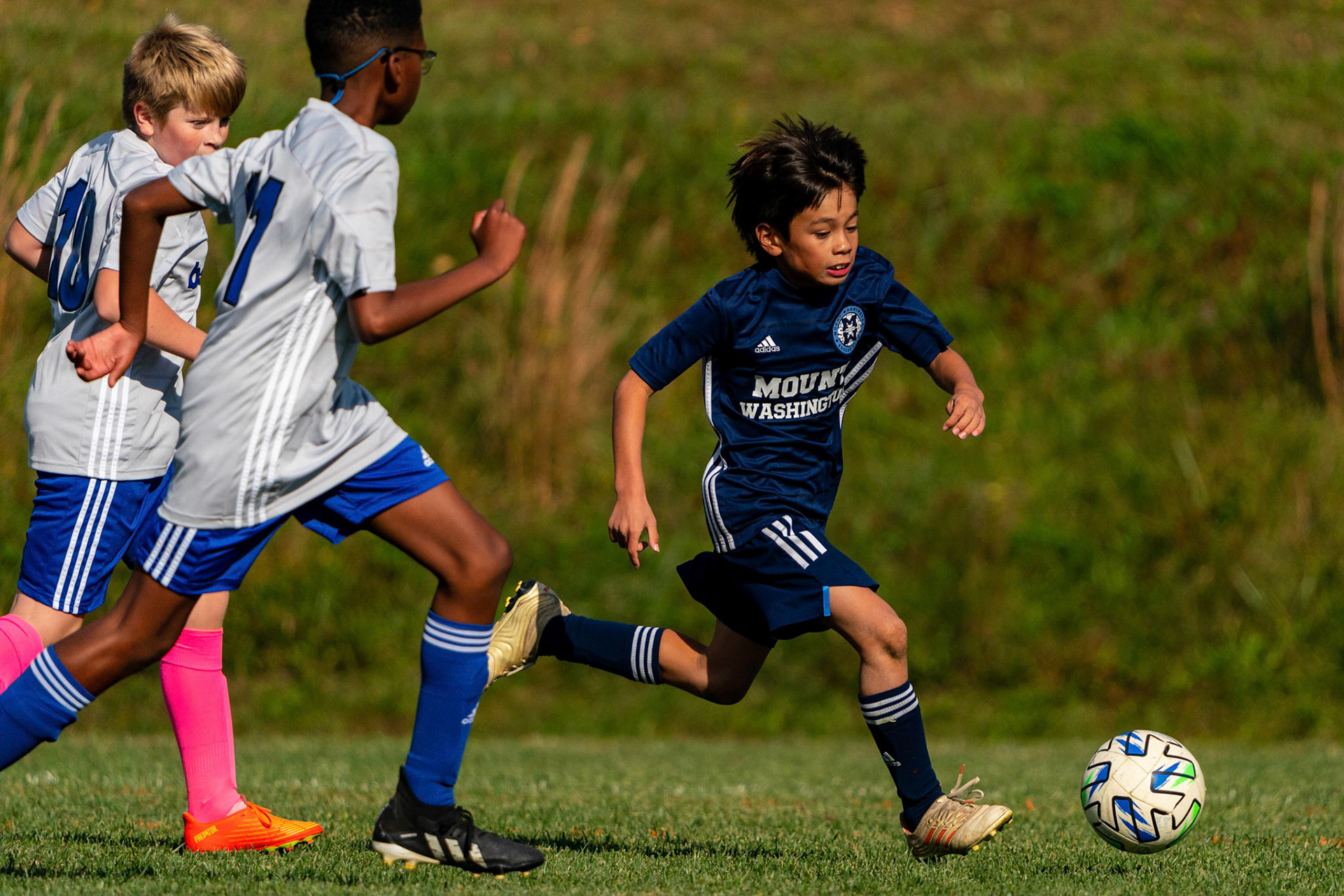 Gordon tries to make it three in the waning minutes in Mt. Washington Boy 12 travel team’s 2-1 win over the Baltimore Bays on October 8, 2022.