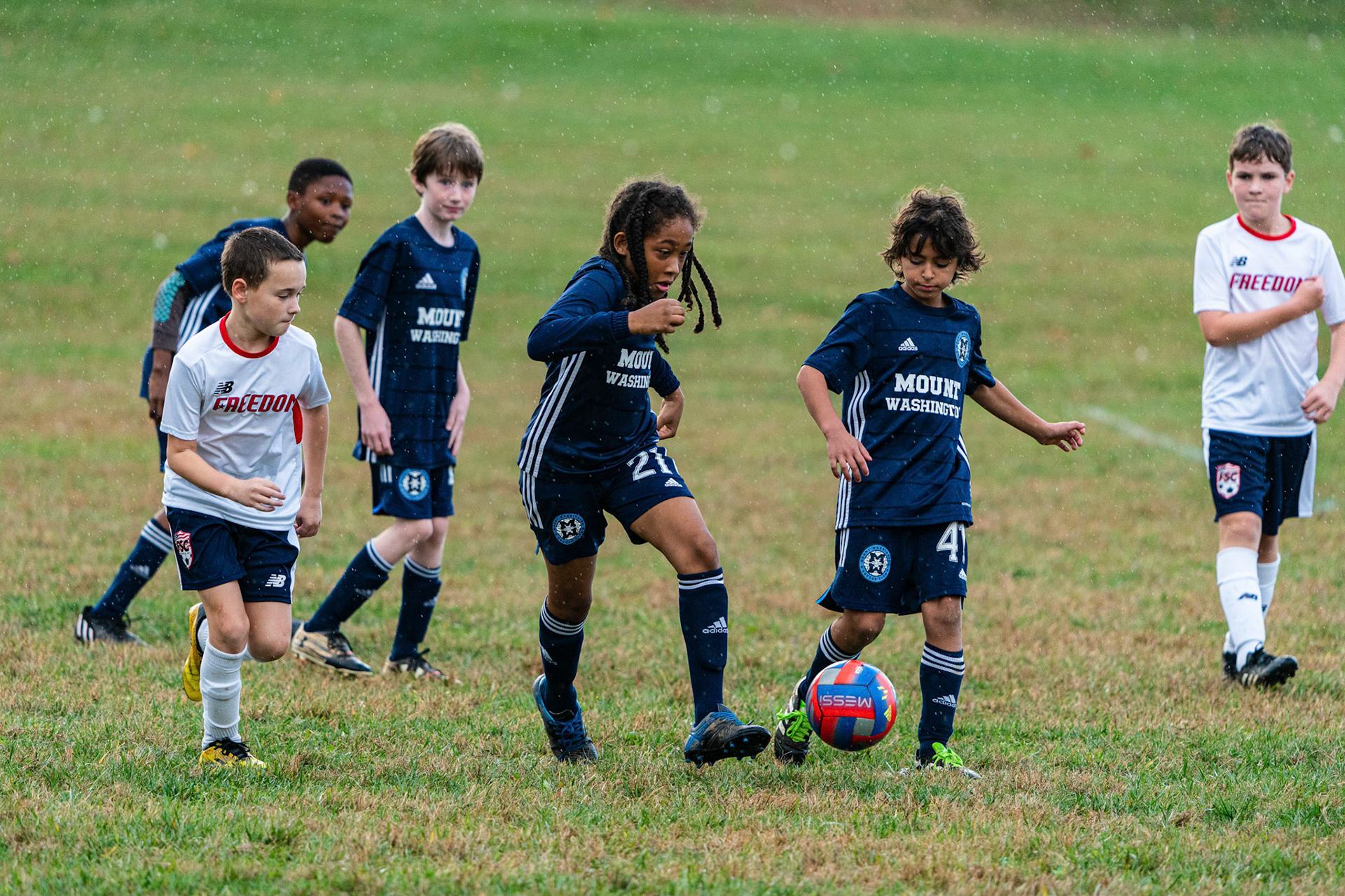 Drake works his way towards the box as Mt. Washington defeats Freedom SC 2-1 in their final game of fall 2022.