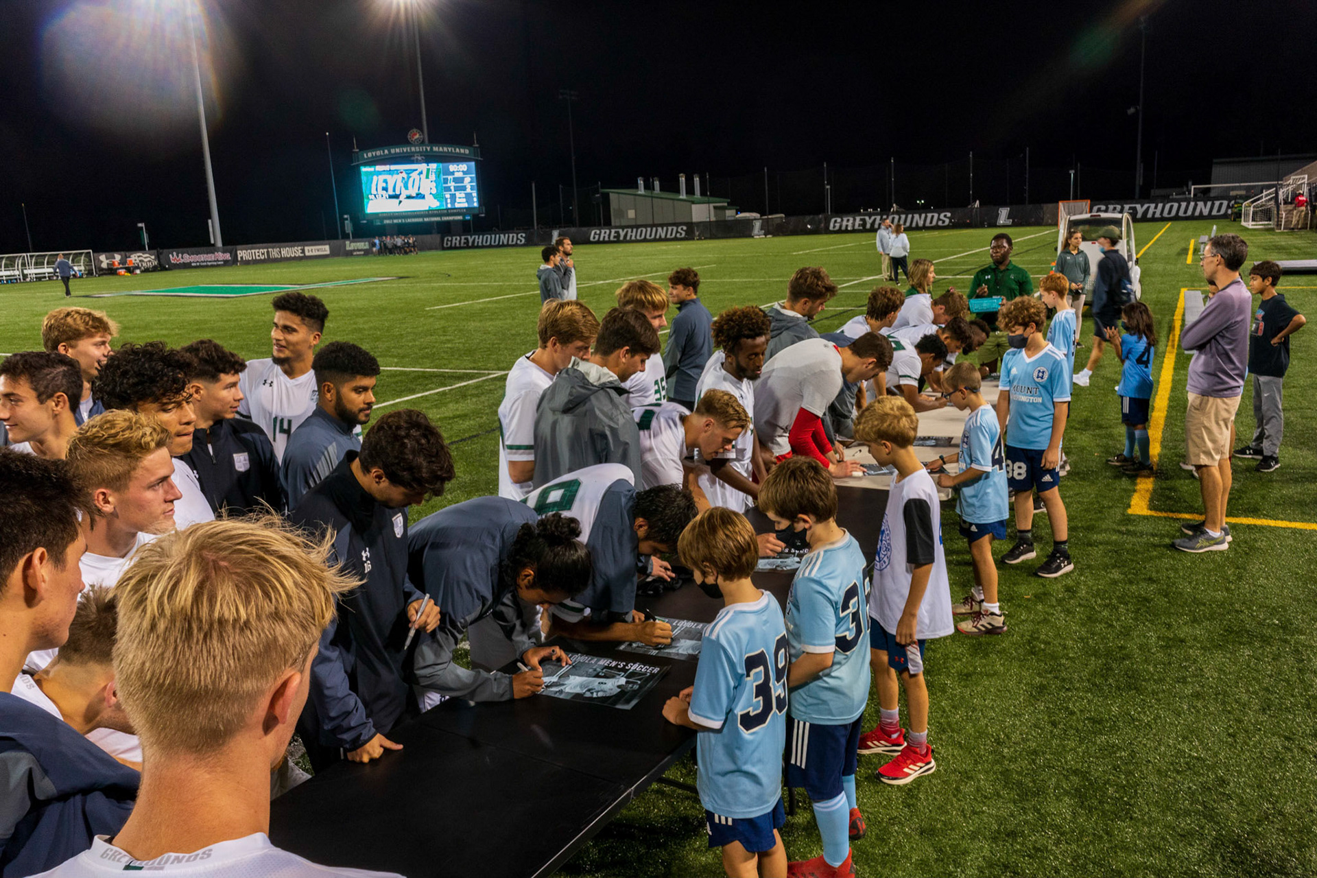 Members of the Mt. Washington Soccer Club (rec and travel) visited the Loyola Greyhounds for a game against Lafayette on Saturday, October 9, 2021.