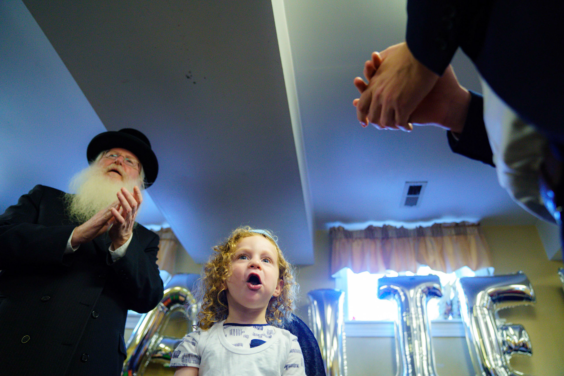 Daniel’s upsherin on the occasion of his third birthday at Rabbi Goldberger’s shul, Tiferes Yisroel.