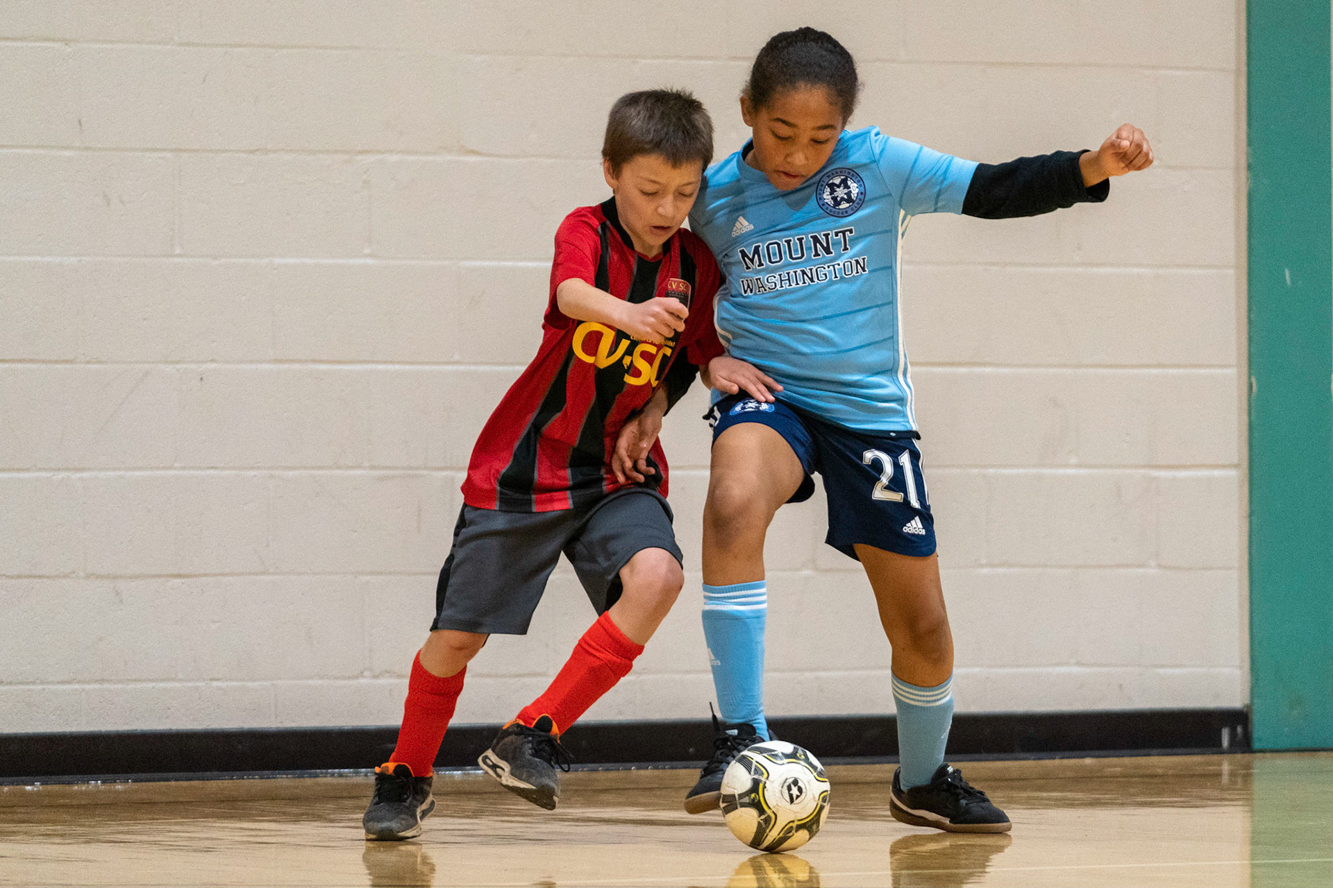 Drake looks to control the ball in the second half of the Mt. Washington Soccer 22/23 11-3 victory over  Charles Village.