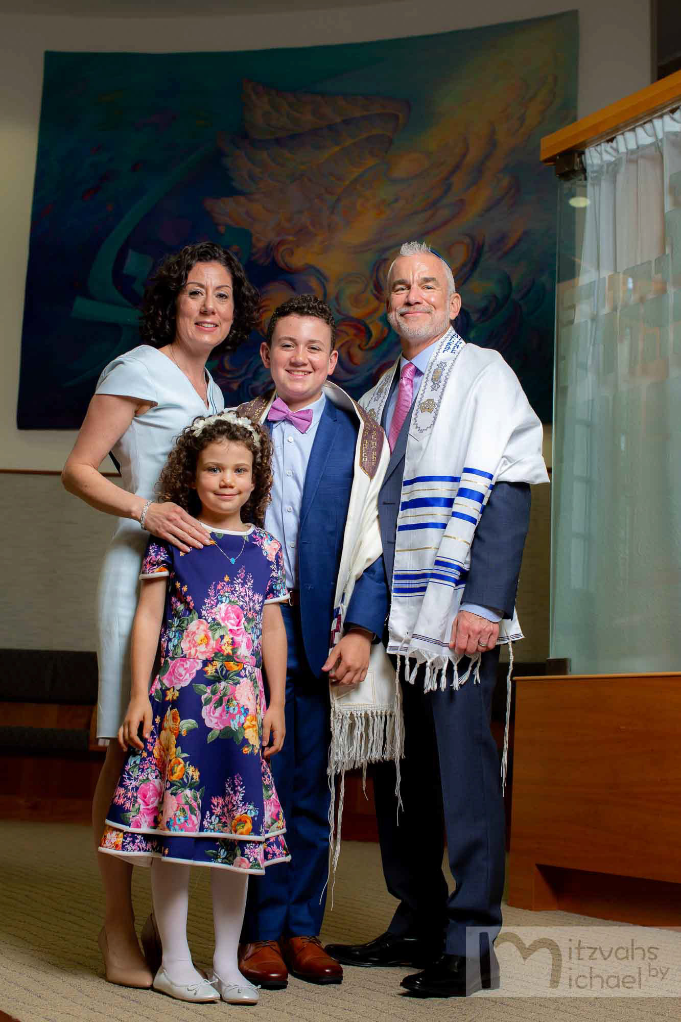 Garrett's Bar Mitzvah rehearsal and portrait session at Beth El Congregation in Bethesda, MD.