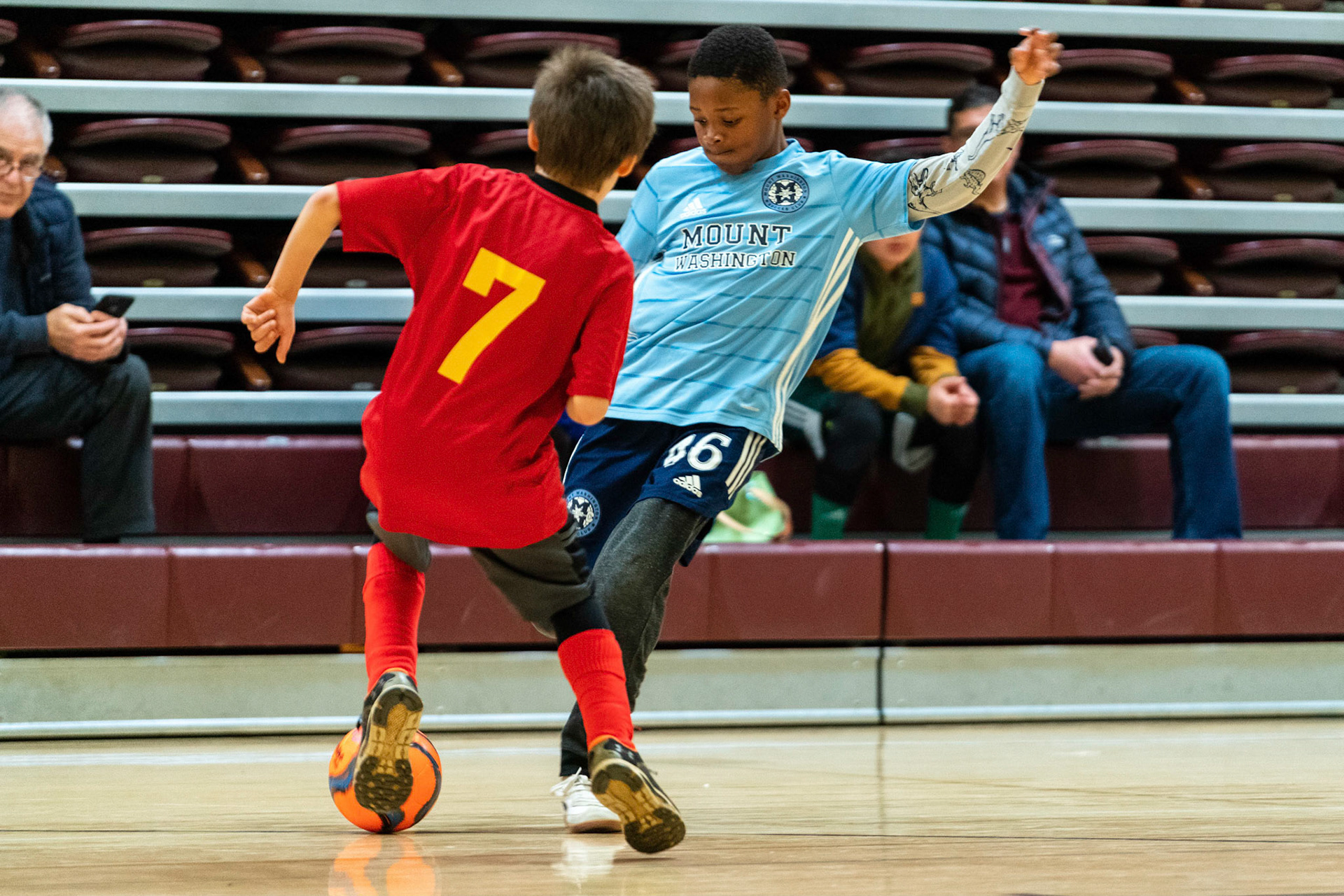 Treme sends a shot on goal as Mt Washington defeats Charles Village Black 11-3 on Saturday, February 18, 2023.