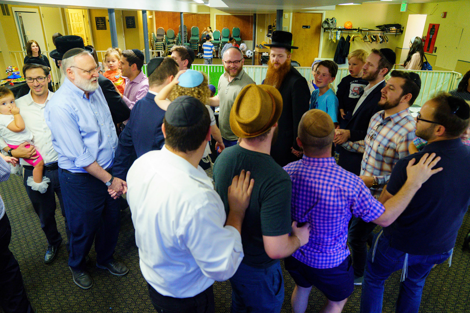 Daniel’s upsherin on the occasion of his third birthday at Rabbi Goldberger’s shul, Tiferes Yisroel.