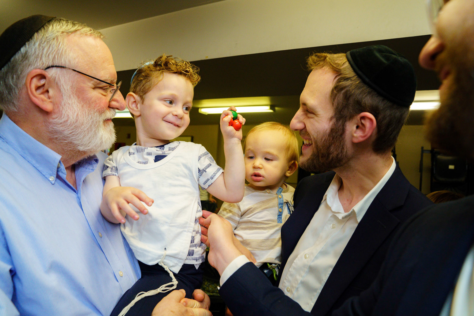Daniel’s upsherin on the occasion of his third birthday at Rabbi Goldberger’s shul, Tiferes Yisroel.
