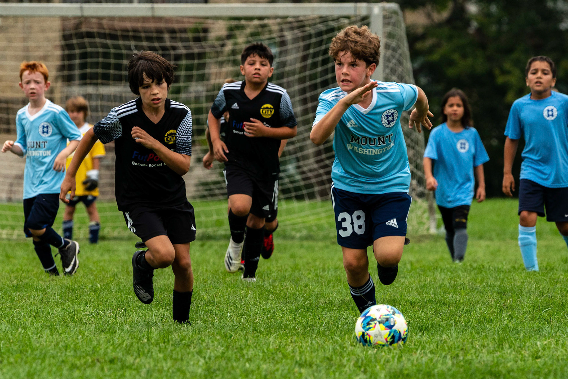 The Mt. Washington U10 Travel soccer team plays in the Labor Day Tournament.