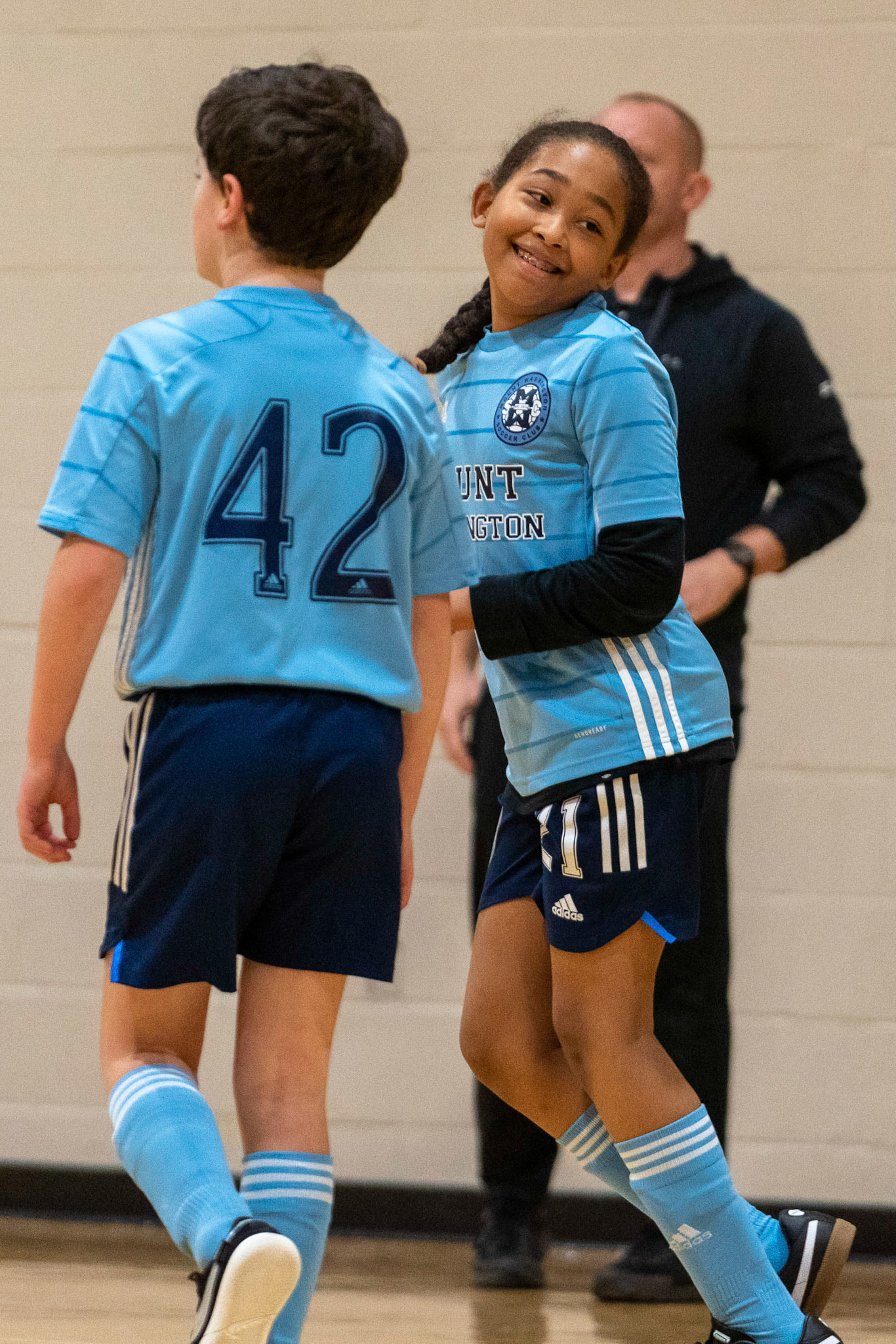 Drake scores in the first half of the Mt. Washington Soccer 22/23 11-3 victory over  Charles Village.