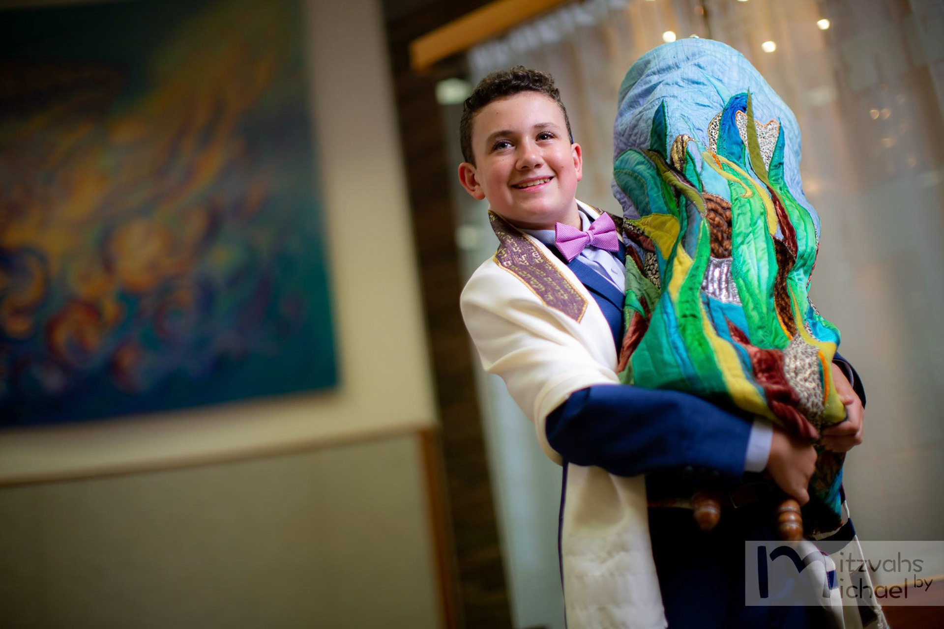 Garrett's Bar Mitzvah rehearsal and portrait session at Beth El Congregation in Bethesda, MD.