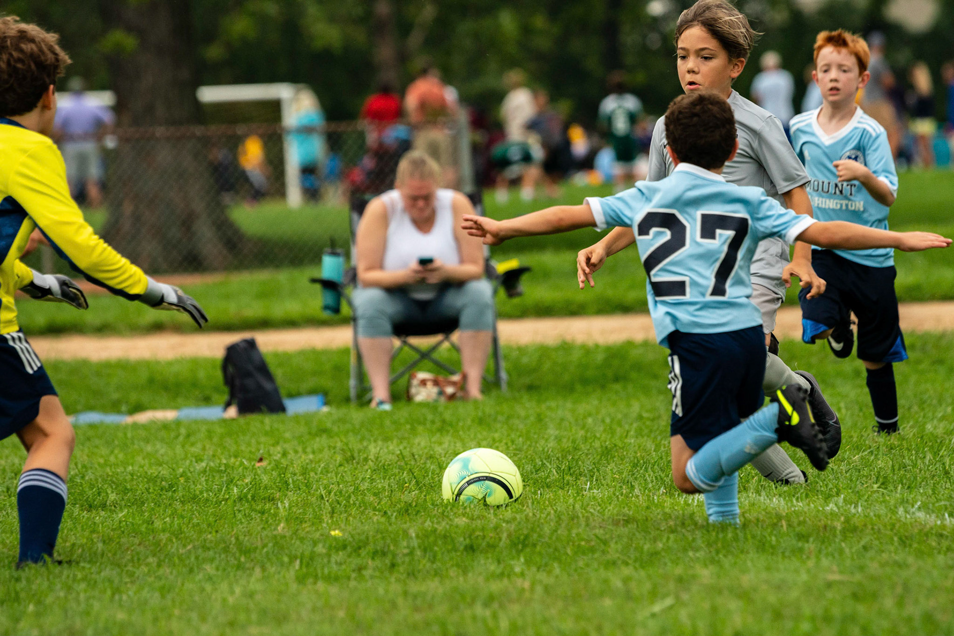 The Mt. Washington U10 Travel soccer team plays in the Labor Day Tournament.