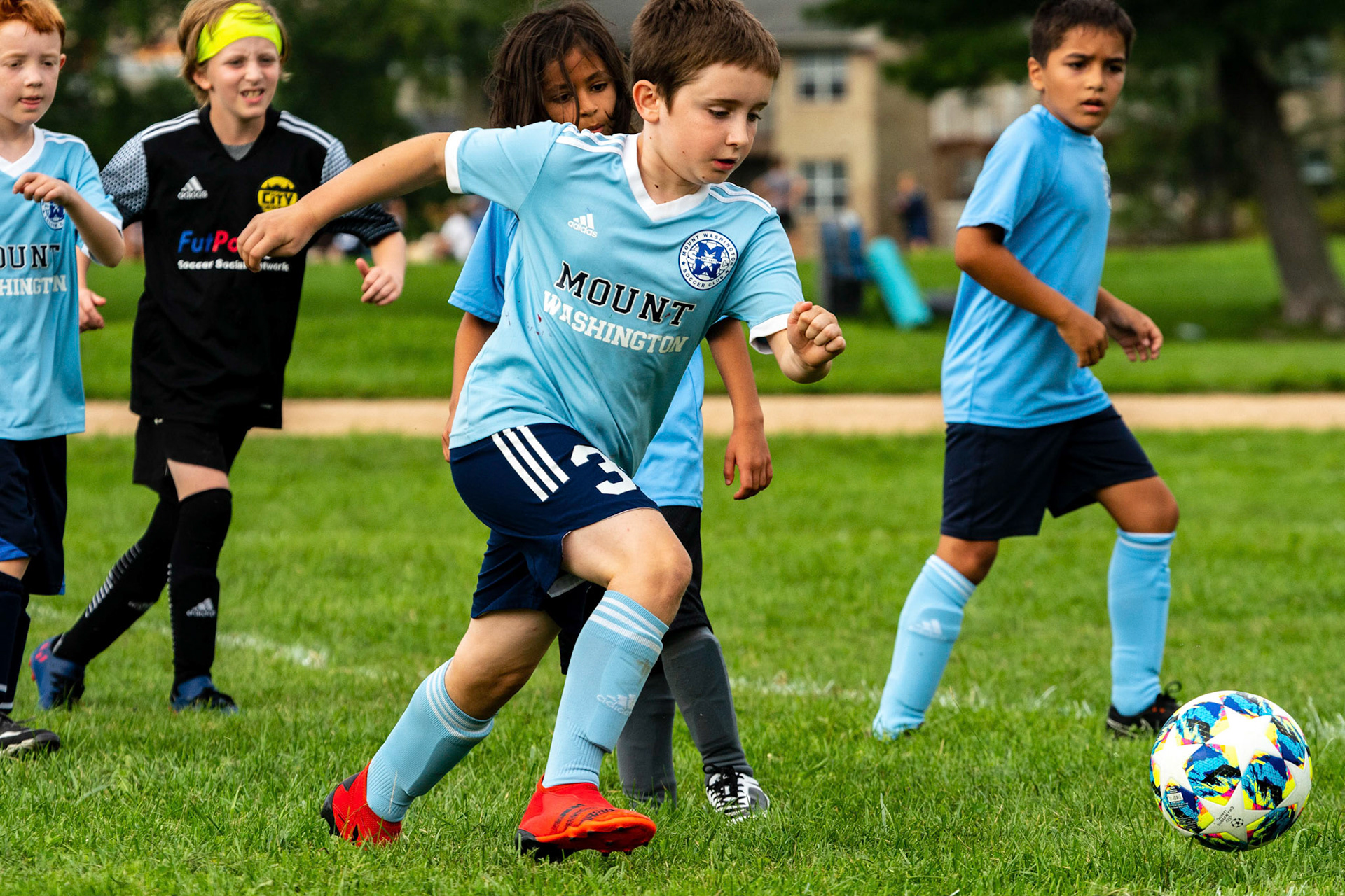 The Mt. Washington U10 Travel soccer team plays in the Labor Day Tournament.
