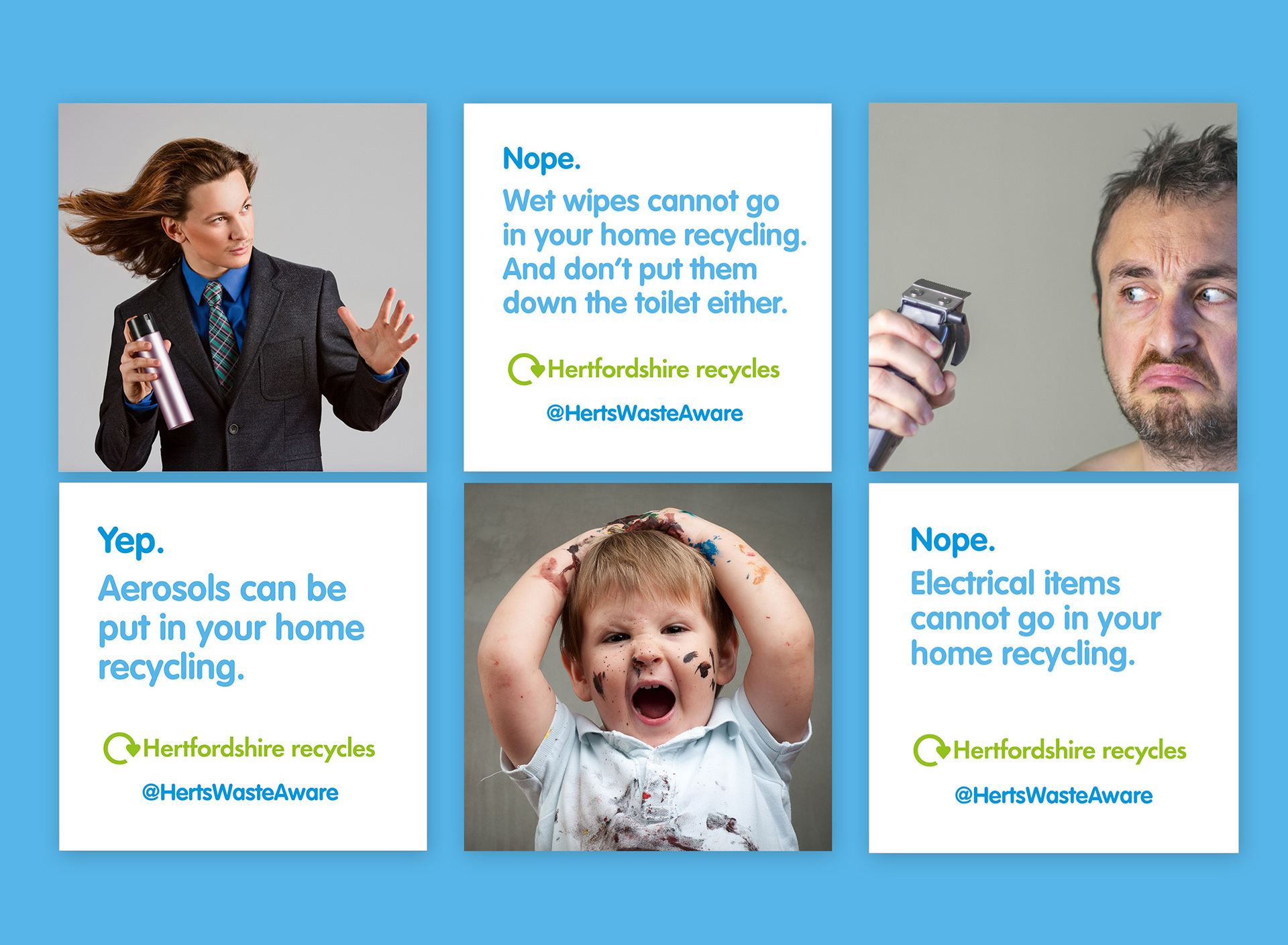 social posts for council recycling campaign