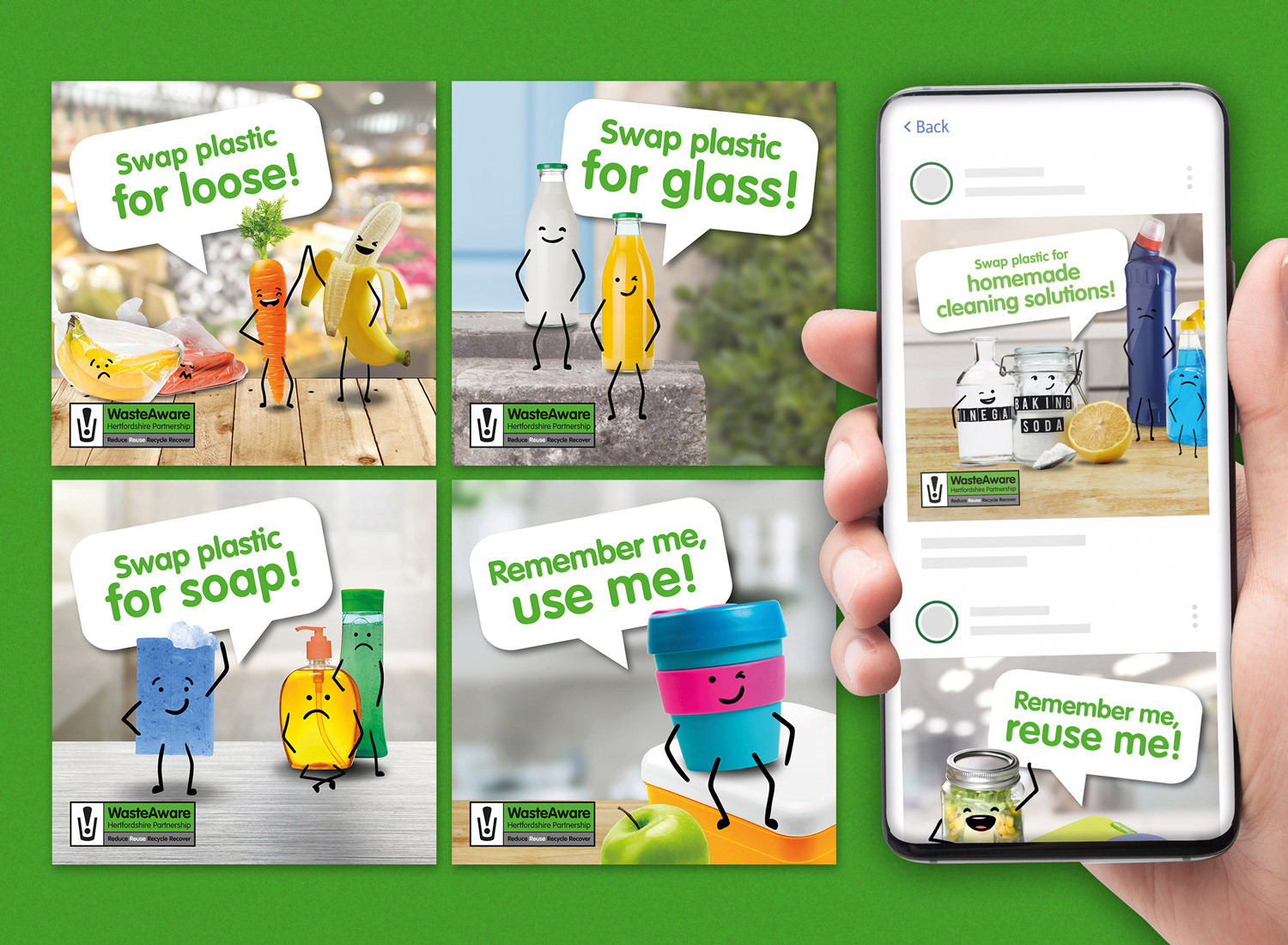 Social media posts for recycling