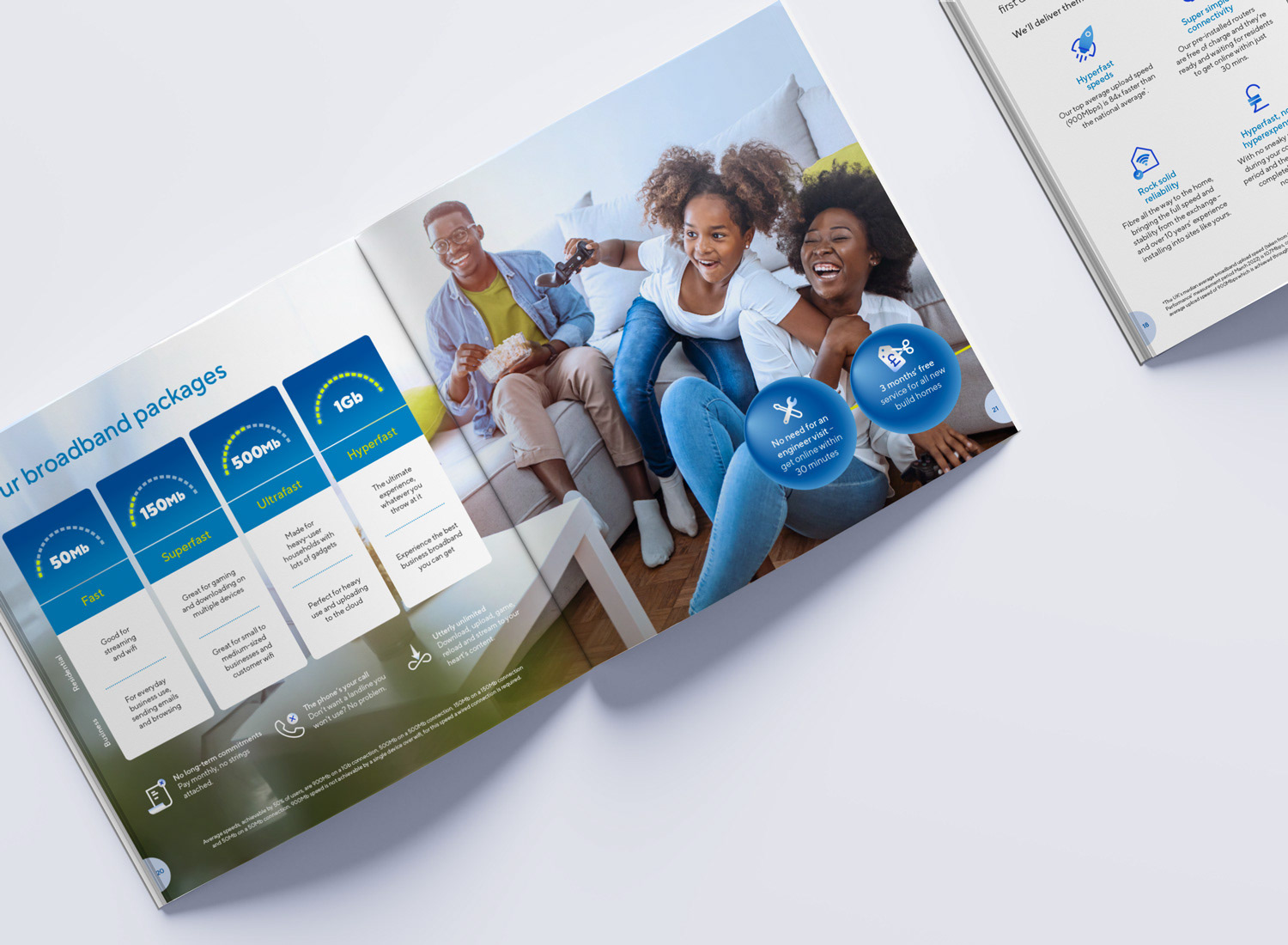 Spreads from broadband installation brochure