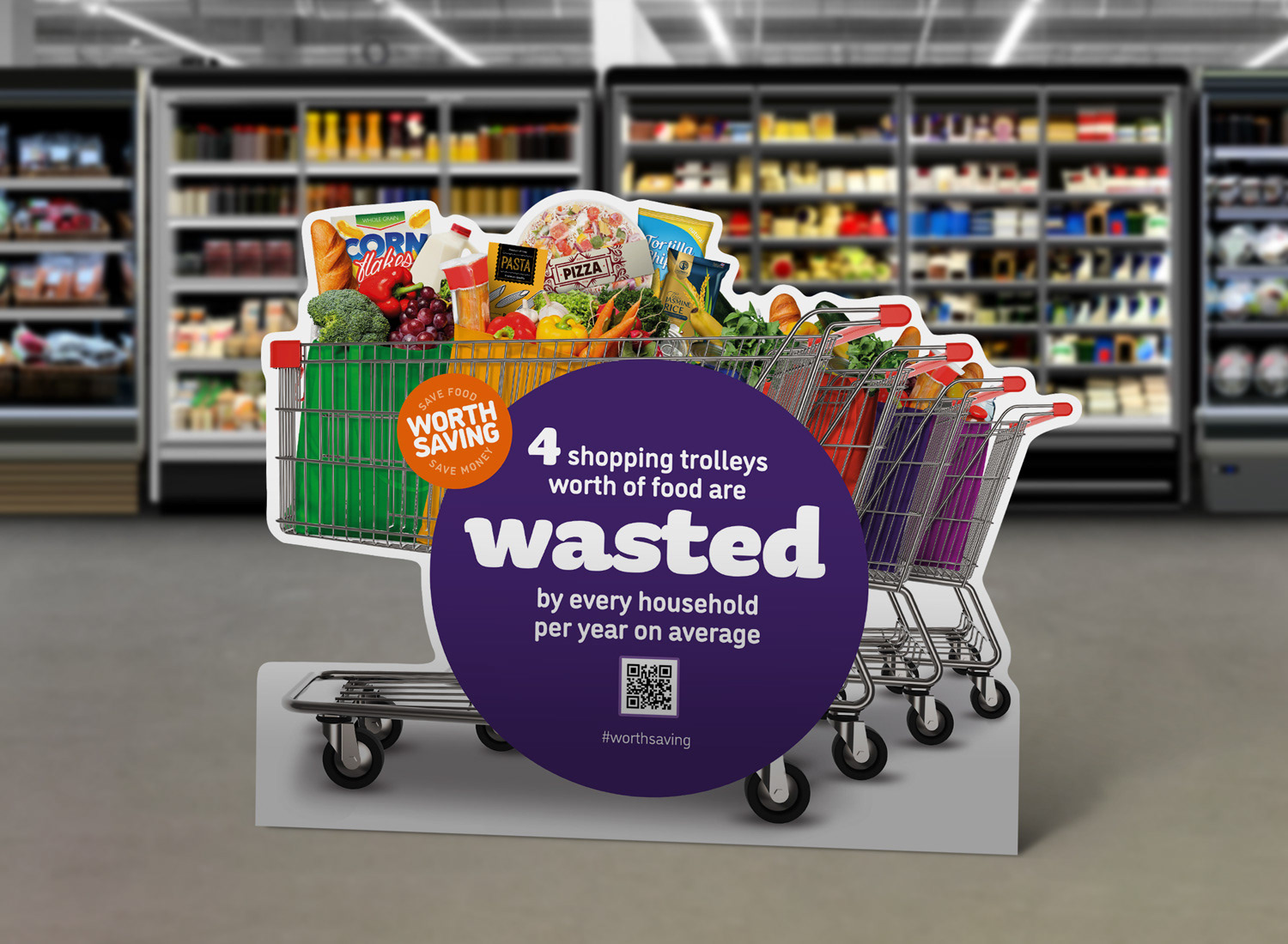 cardboard standee for food recycling