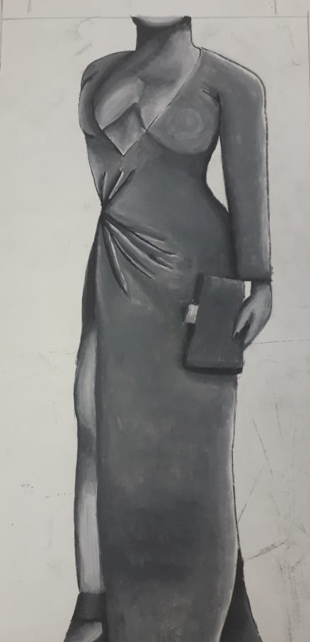 Acrylic drybrush painting 